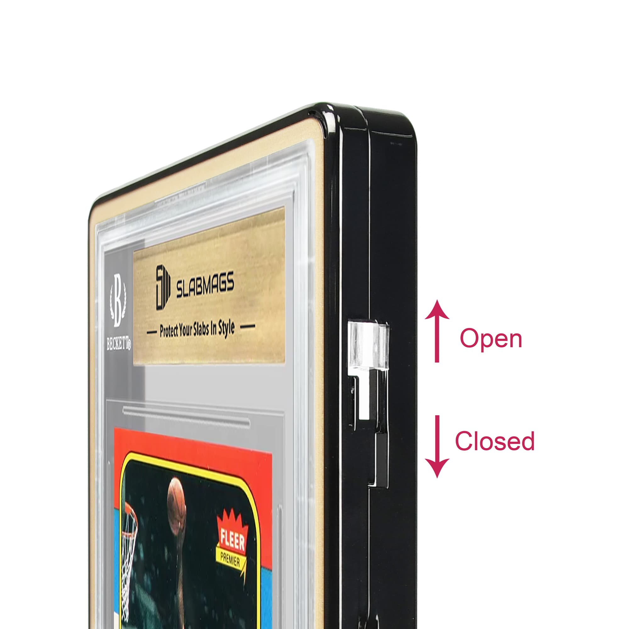 Standard BGS Slabmags Case - Metallic Black With Gold Glass Border