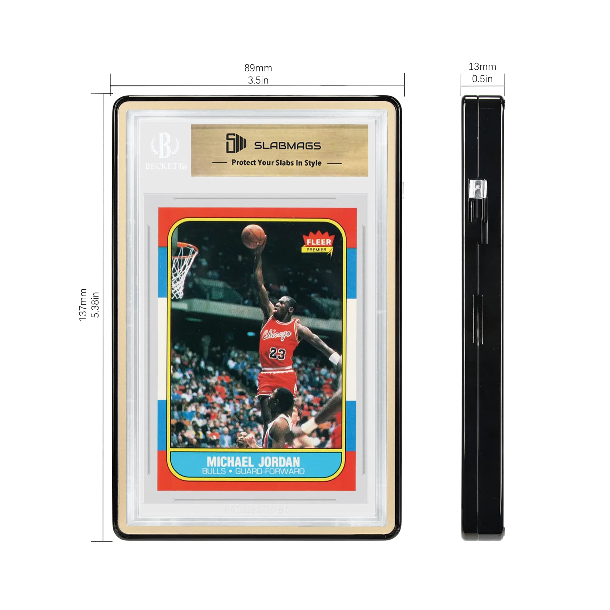 Standard BGS Slabmags Case - Metallic Black With Gold Glass Border