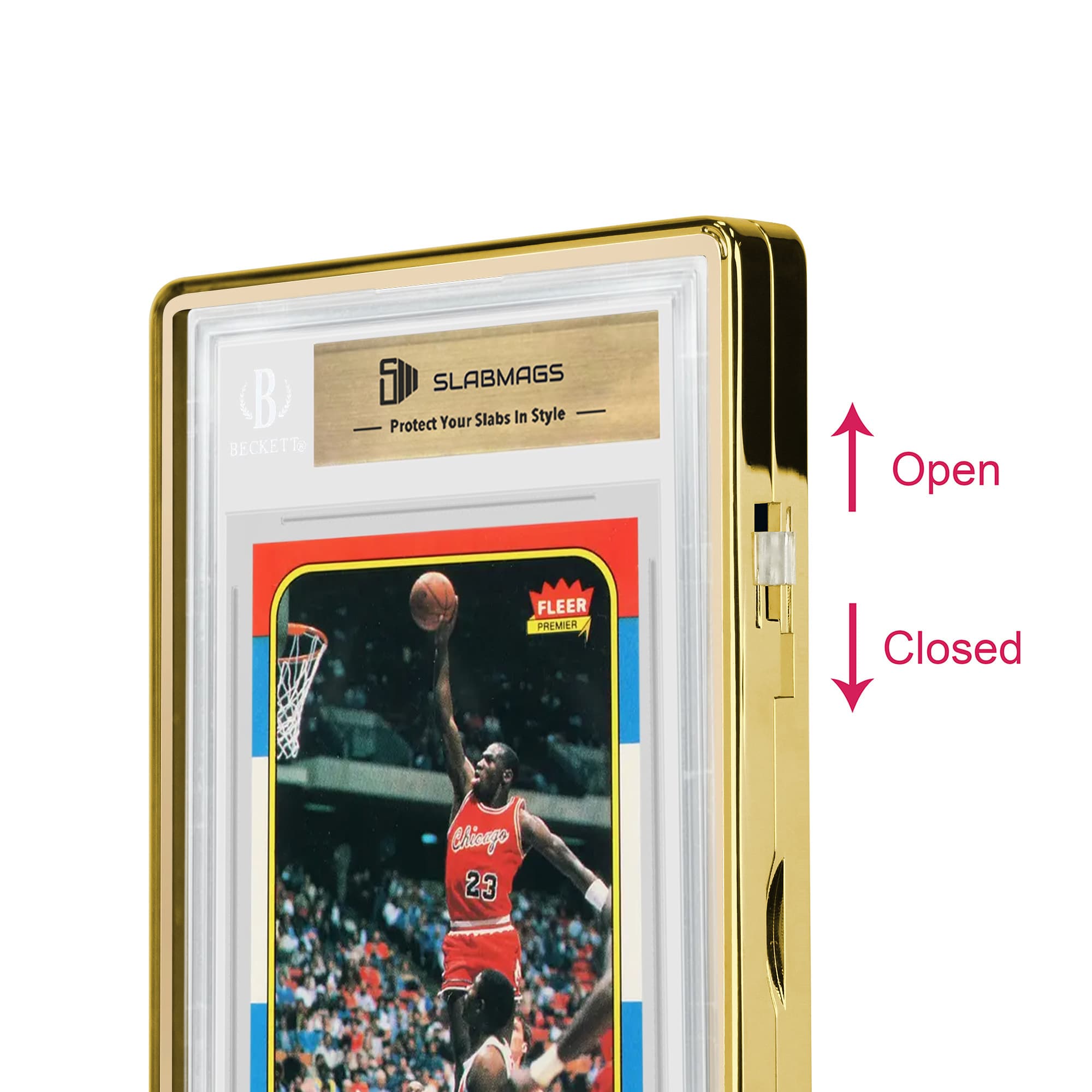 Standard BGS Slabmags Case - Metallic Gold With Gold Glass Border