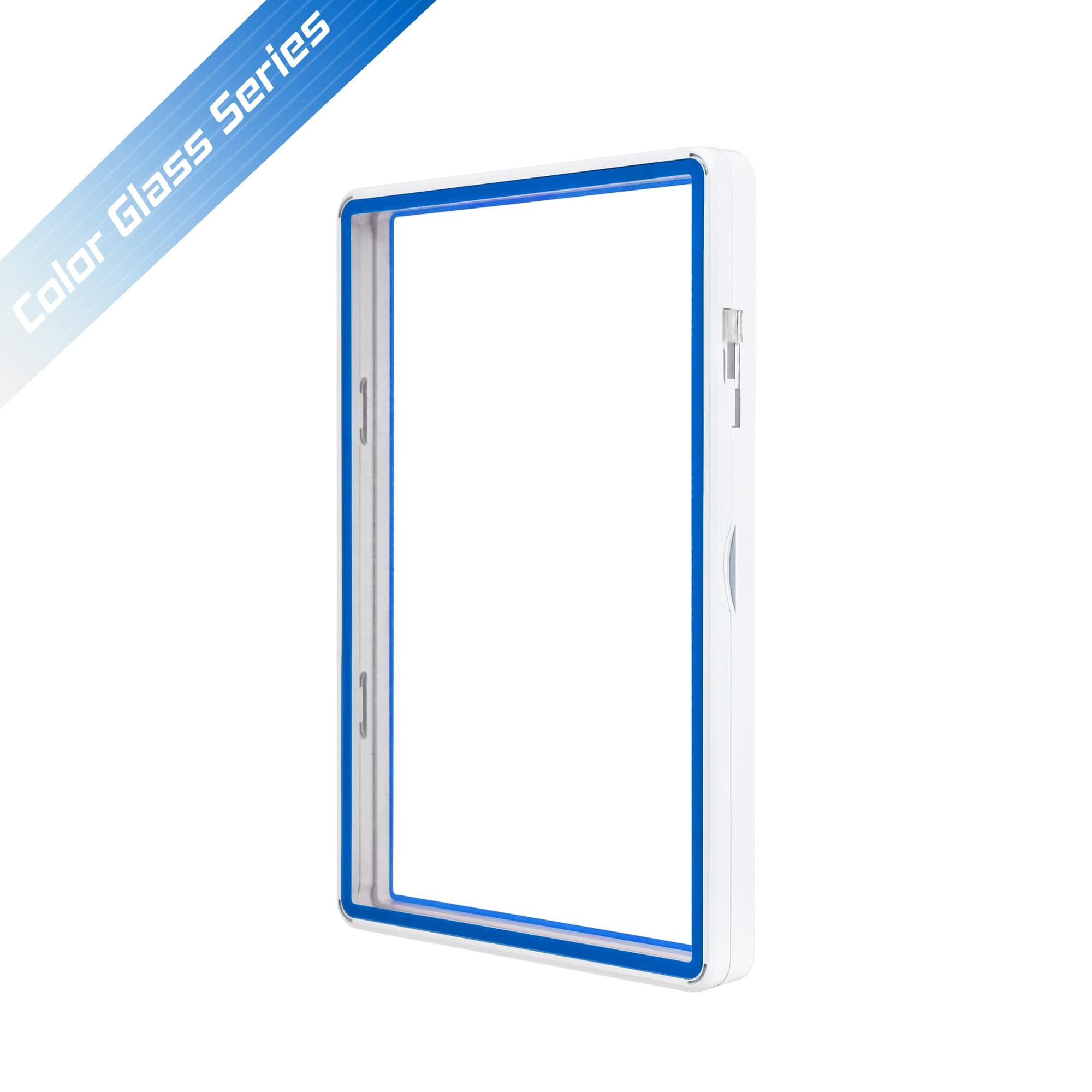 Standard BGS Slabmags Case - Matte White With Blue Glass Border
