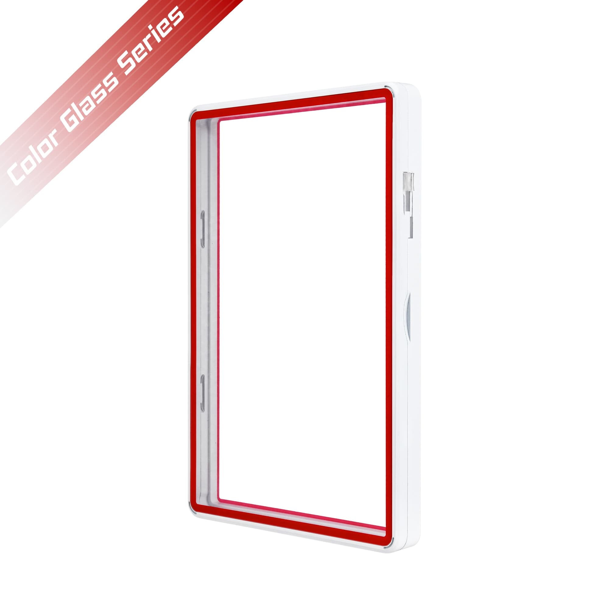 Standard BGS Slabmags Case - Matte White With Red Glass Border