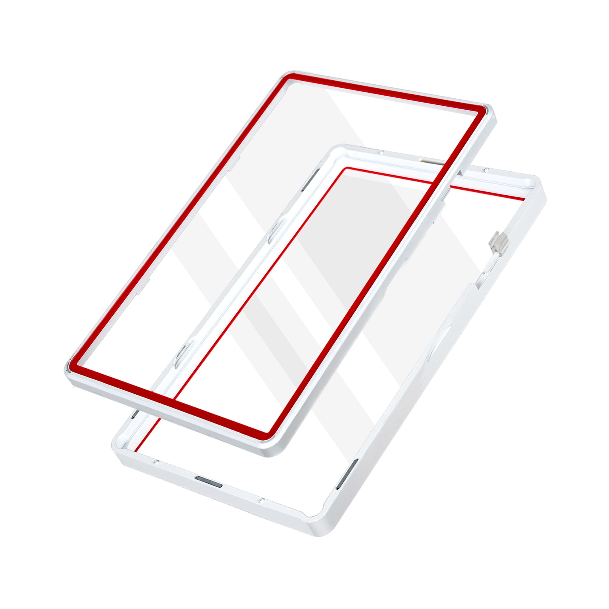 Standard BGS Slabmags Case - Matte White With Red Glass Border