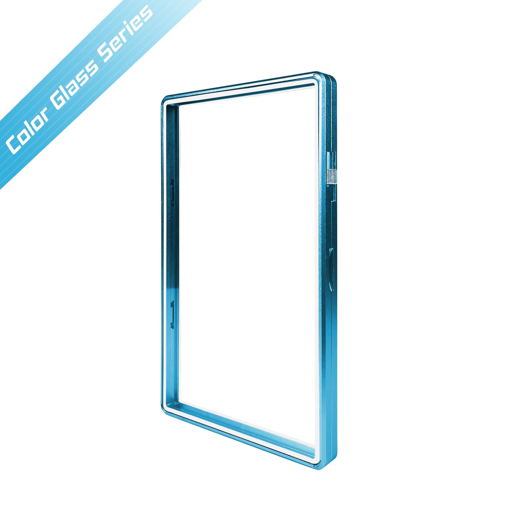 Color Glass Series Standard PSA Slabmags Case - Matte Aqua Blue With White Glass Border
