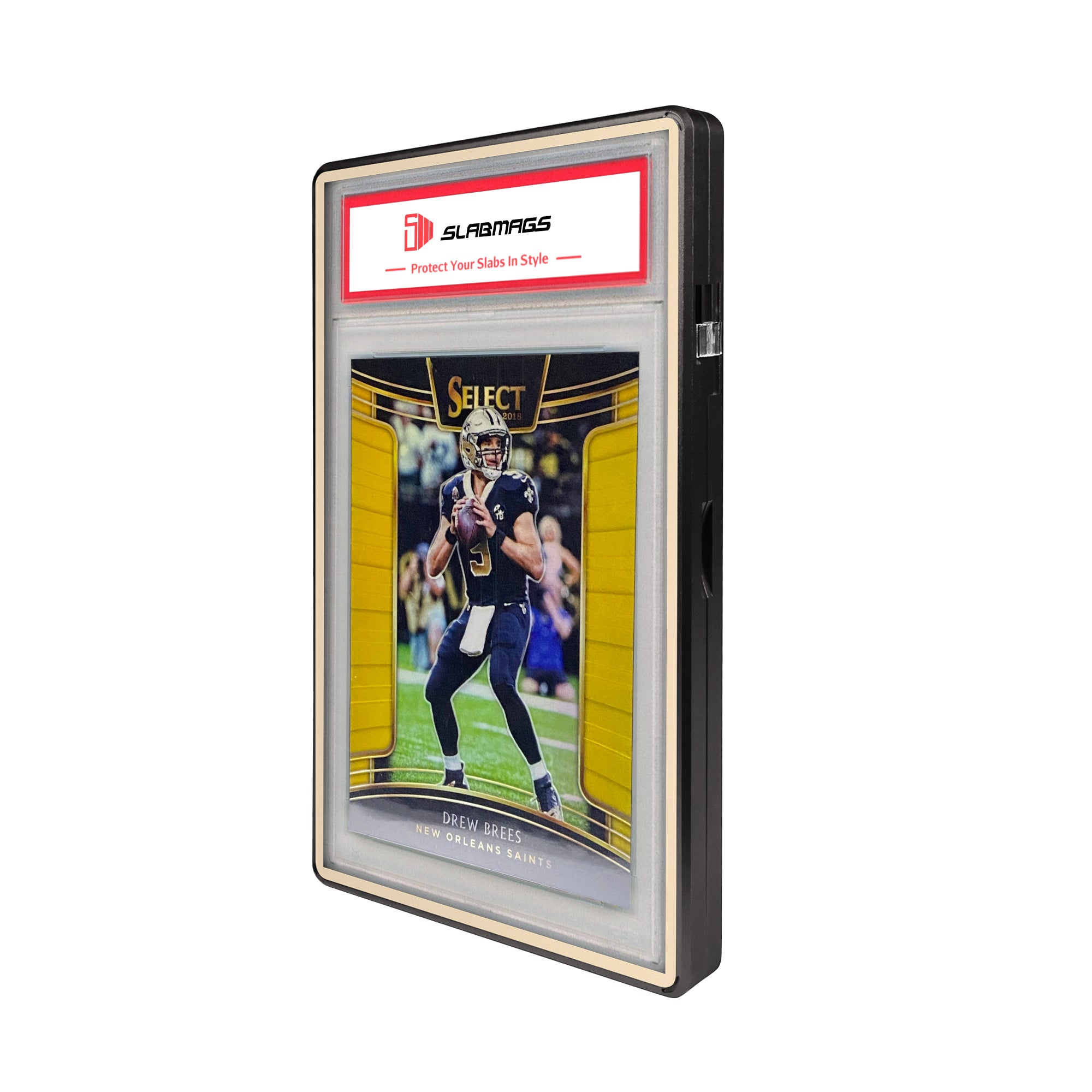 Color Glass Series Standard PSA Slabmags Case - Matte Black With Gold Glass Border