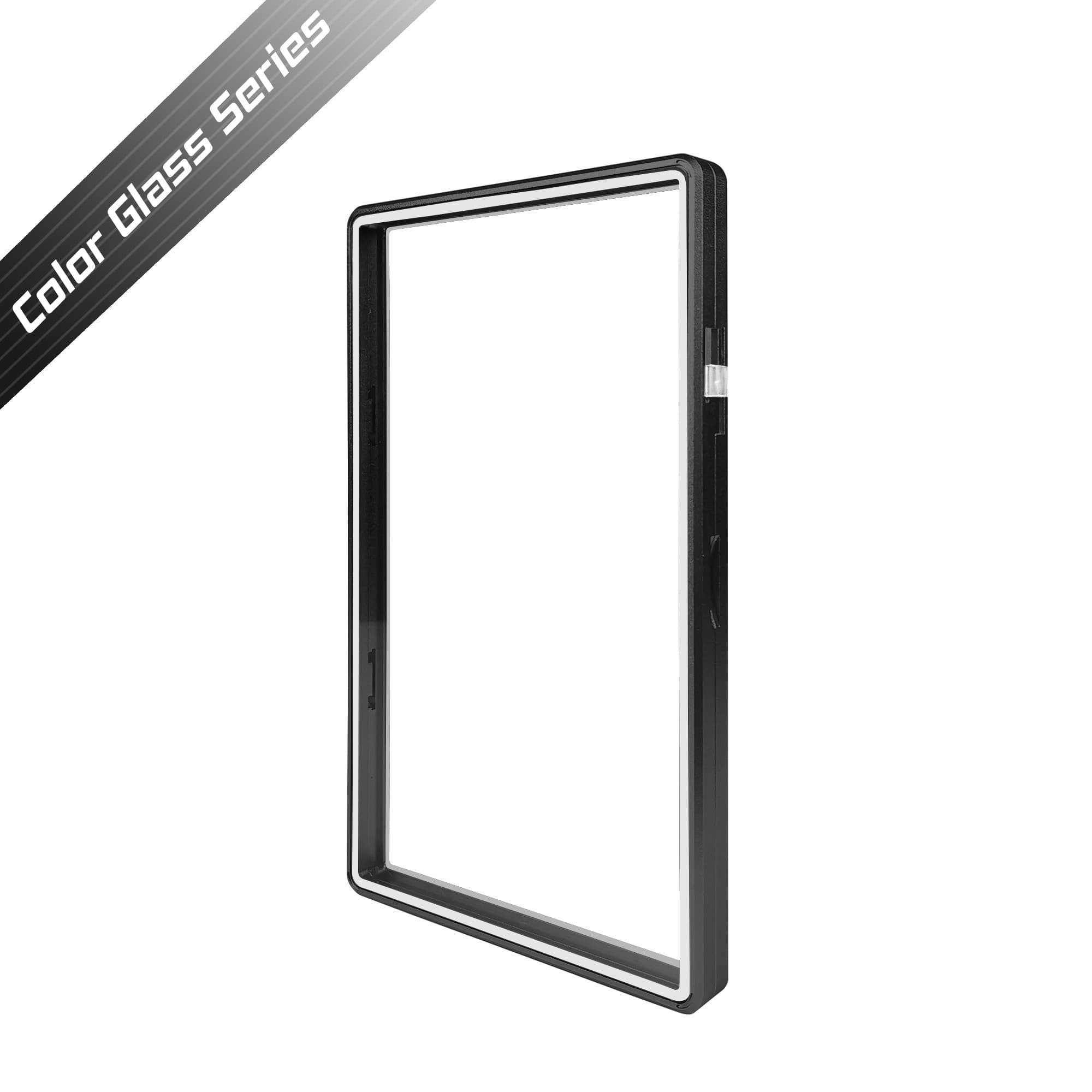 Color Glass Series Standard PSA Slabmags Case - Matte Black With White Glass Border