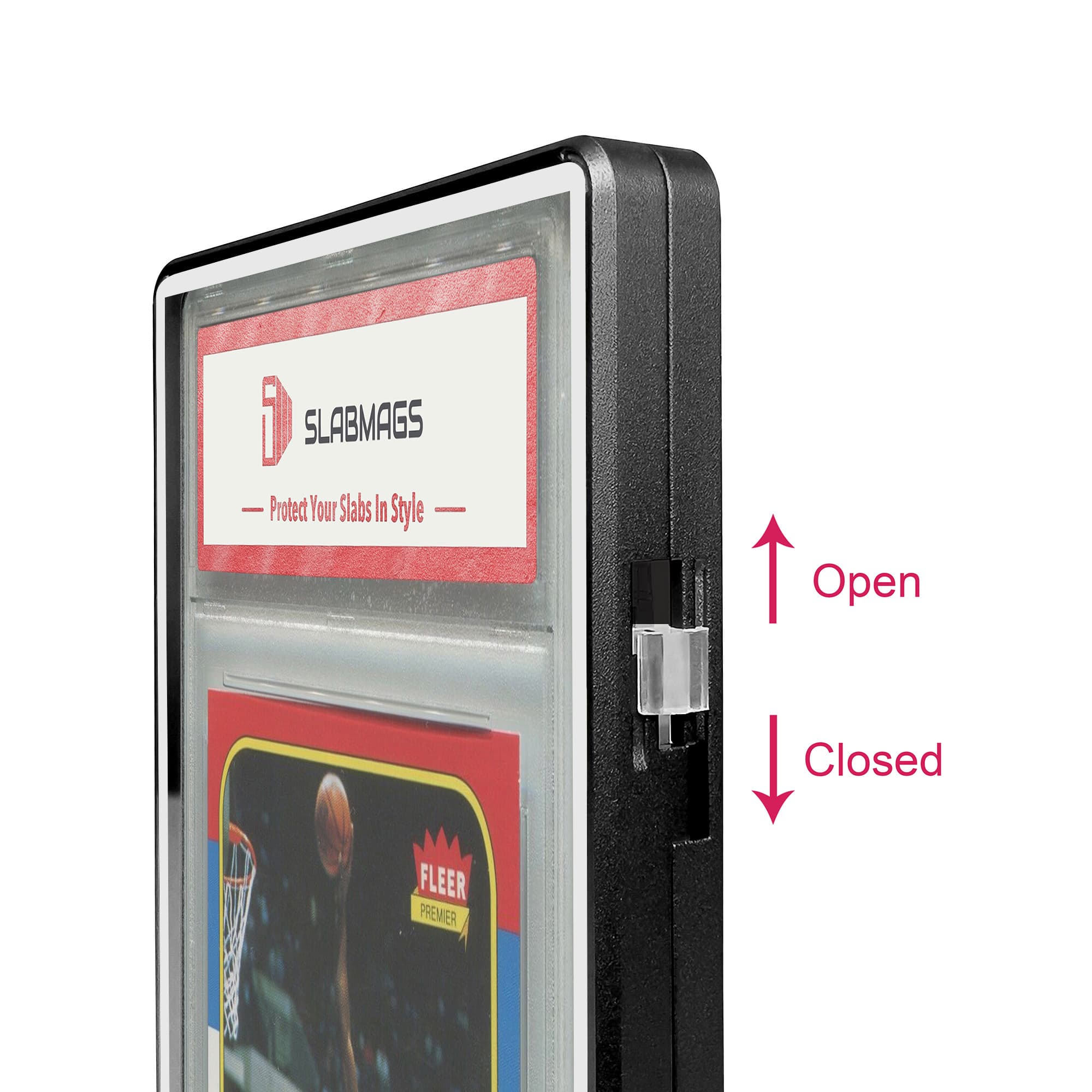 Color Glass Series Standard PSA Slabmags Case - Matte Black With White Glass Border