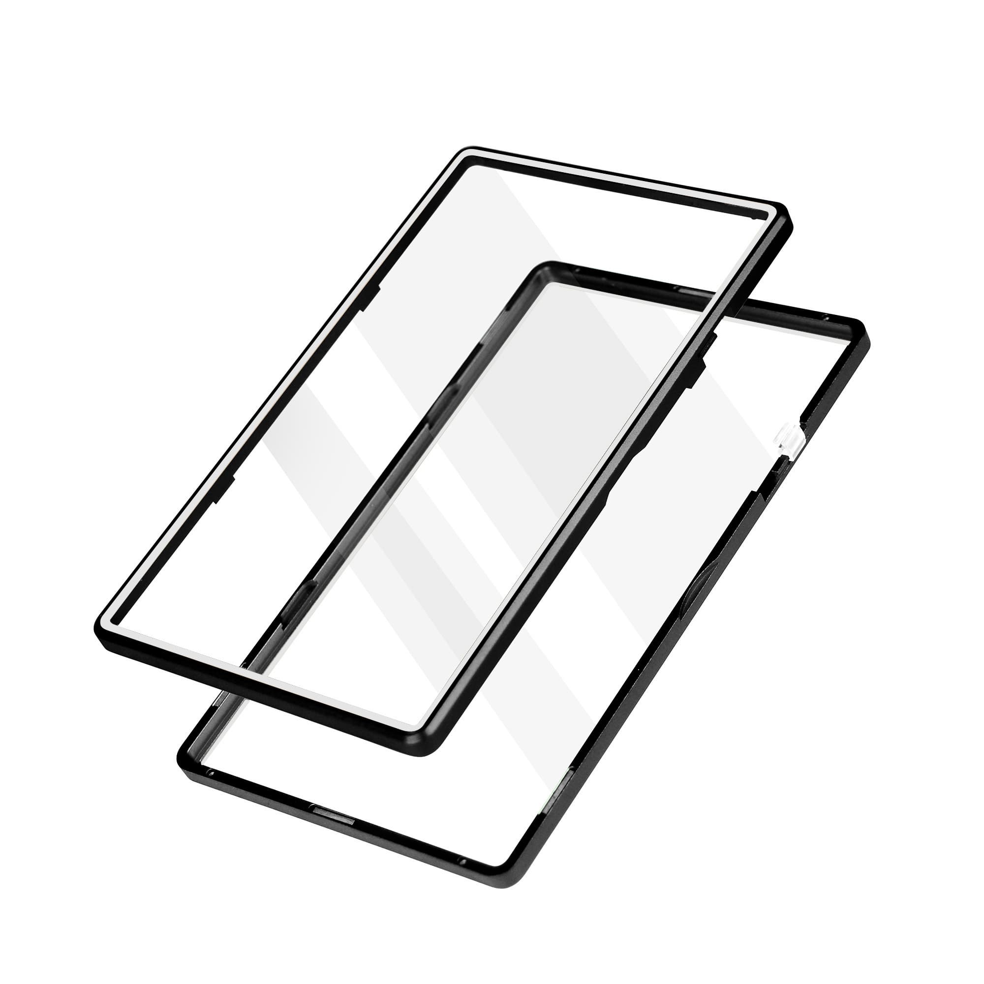 Color Glass Series Standard PSA Slabmags Case - Matte Black With White Glass Border