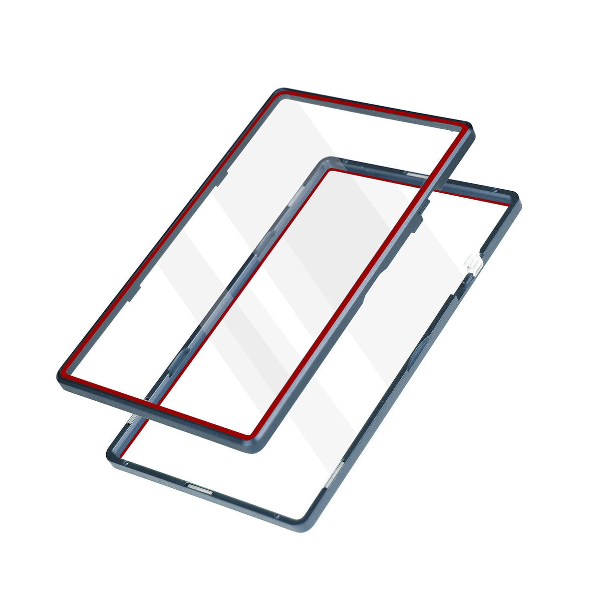 Color Glass Series Standard PSA Slabmags Case - Matte Blue With Red Glass Border