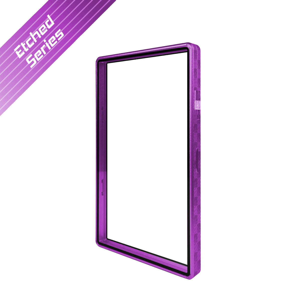 Etched Series Standard PSA Slabmags Case - Checkered Purple - Slabmags aluminum magnetic slab case