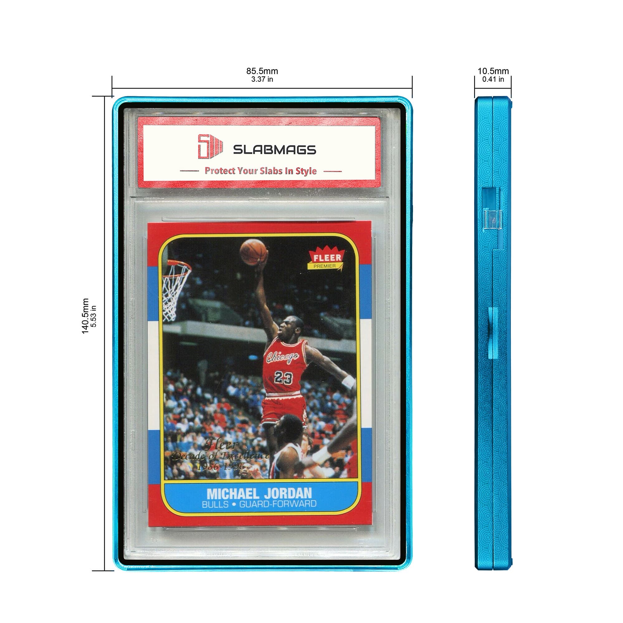 Etched Series Standard PSA Slabmags Case - Mosaic Aqua Blue