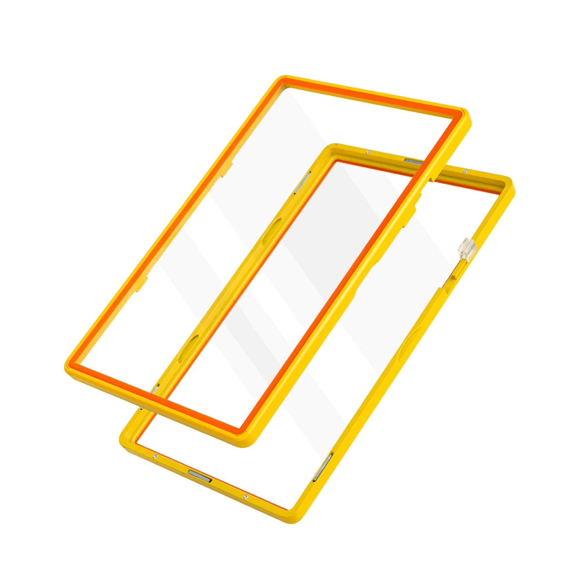 Color Glass Series Standard PSA Slabmags Case - Matte Exotic Yellow With Orange Glass Border