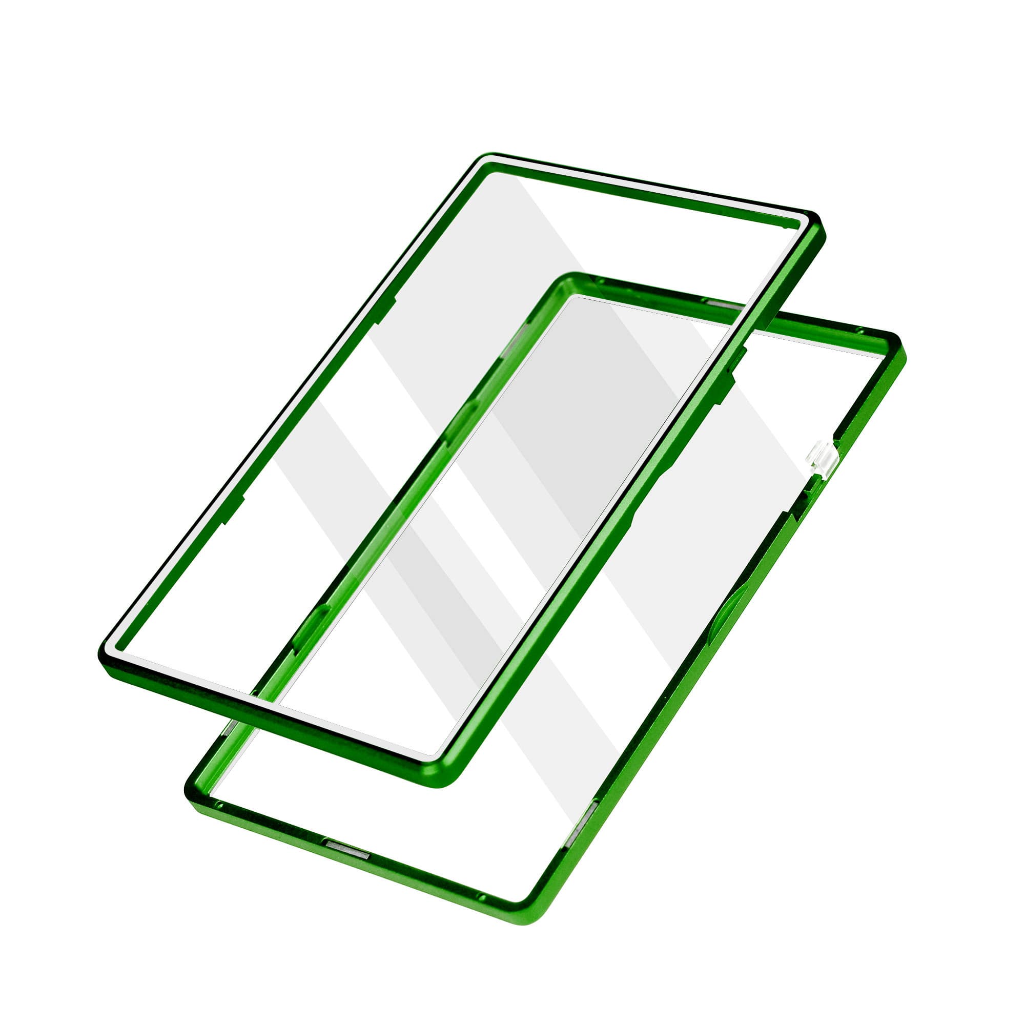 Color Glass Series Standard PSA Slabmags Case - Matte Green With White Glass Border