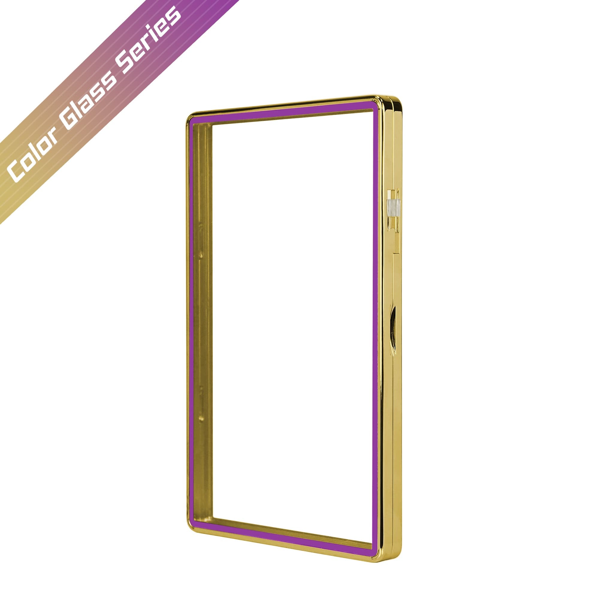 Color Glass Series Standard PSA Slabmags Case - Metallic Gold With Purple Glass Border