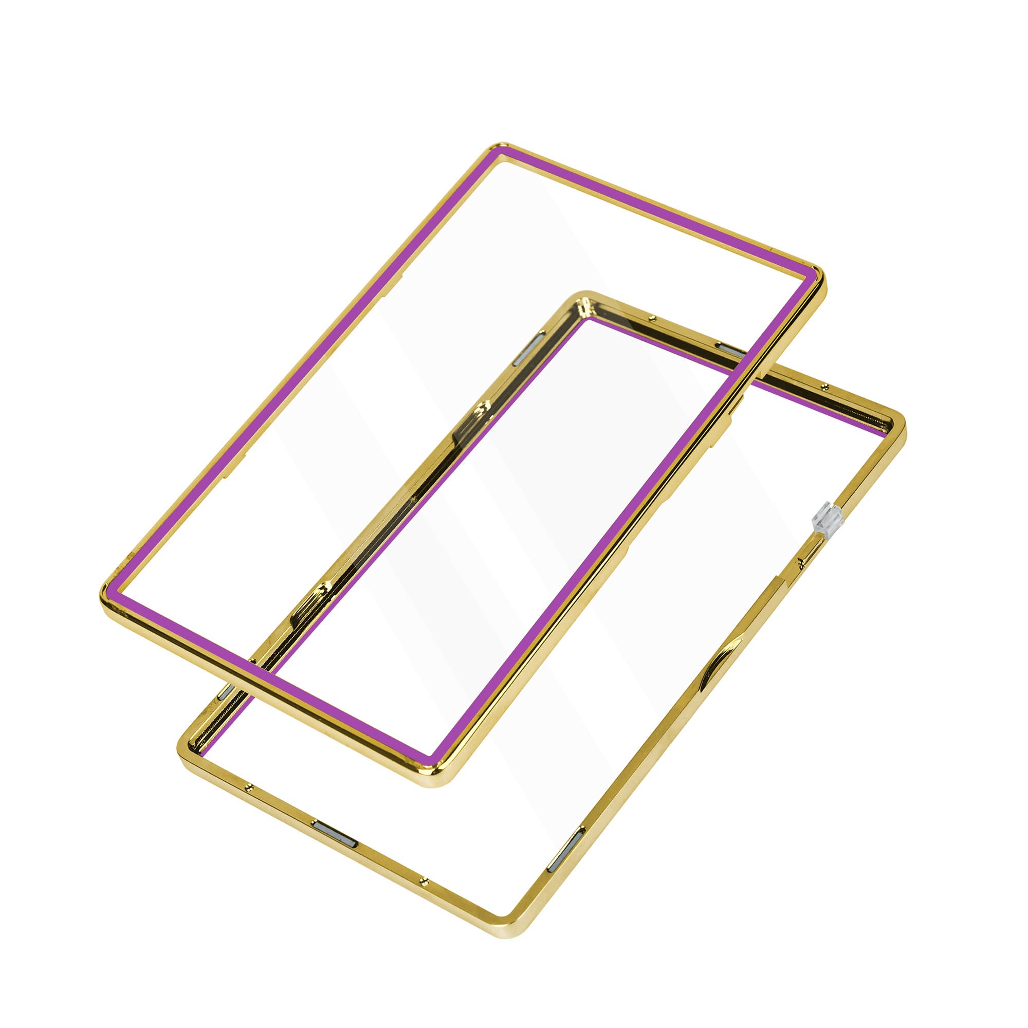 Color Glass Series Standard PSA Slabmags Case - Metallic Gold With Purple Glass Border