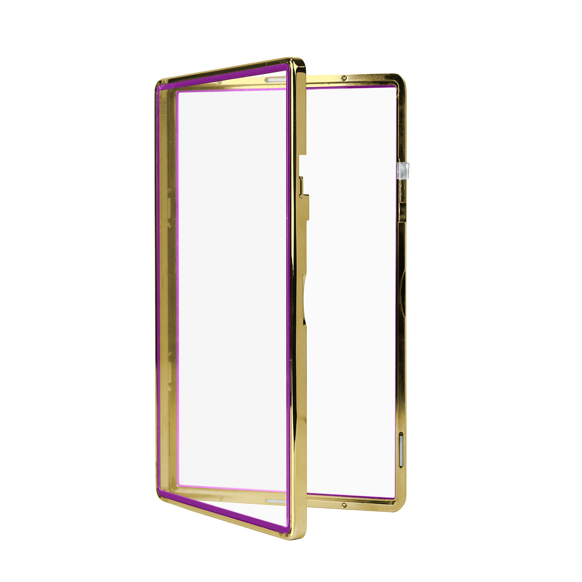 Color Glass Series Standard PSA Slabmags Case - Metallic Gold With Purple Glass Border