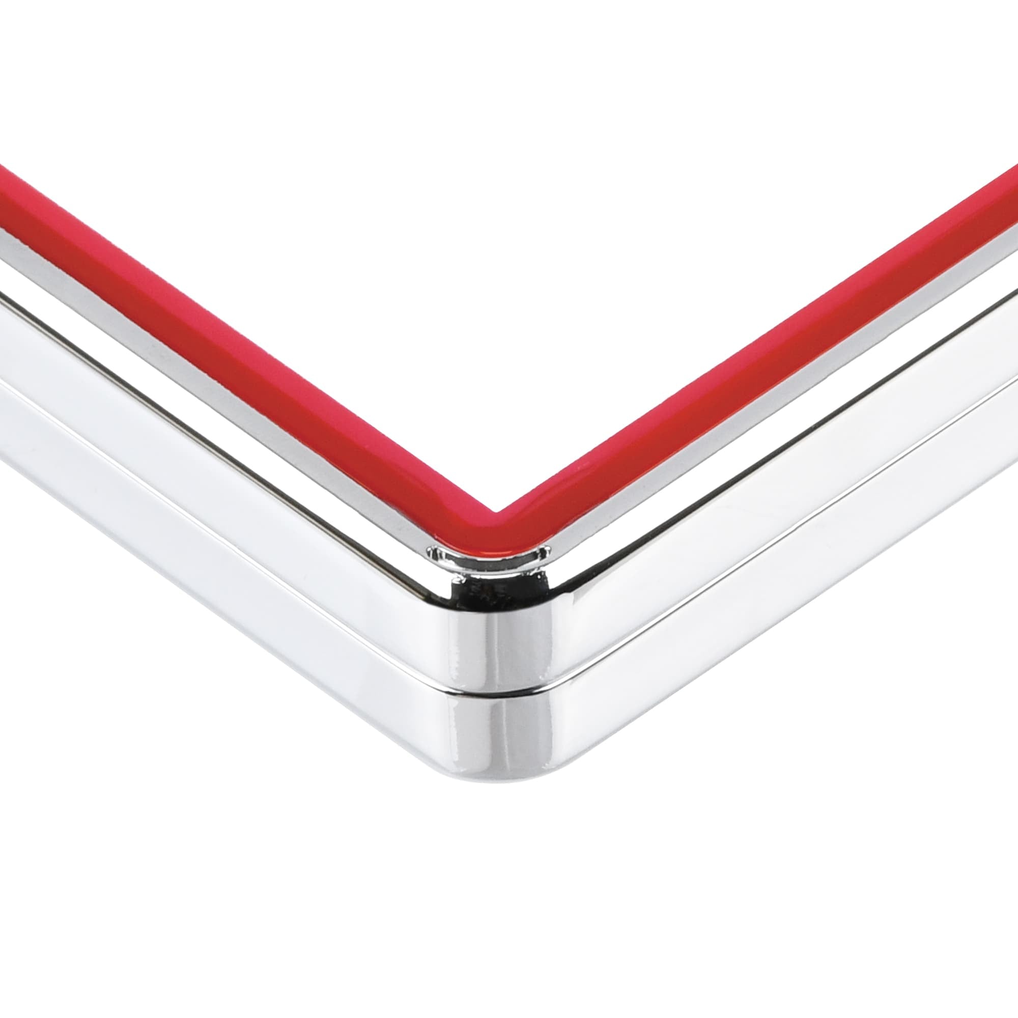 Color Glass Series Standard PSA Slabmags Case - Metallic Silver With Red Glass Border