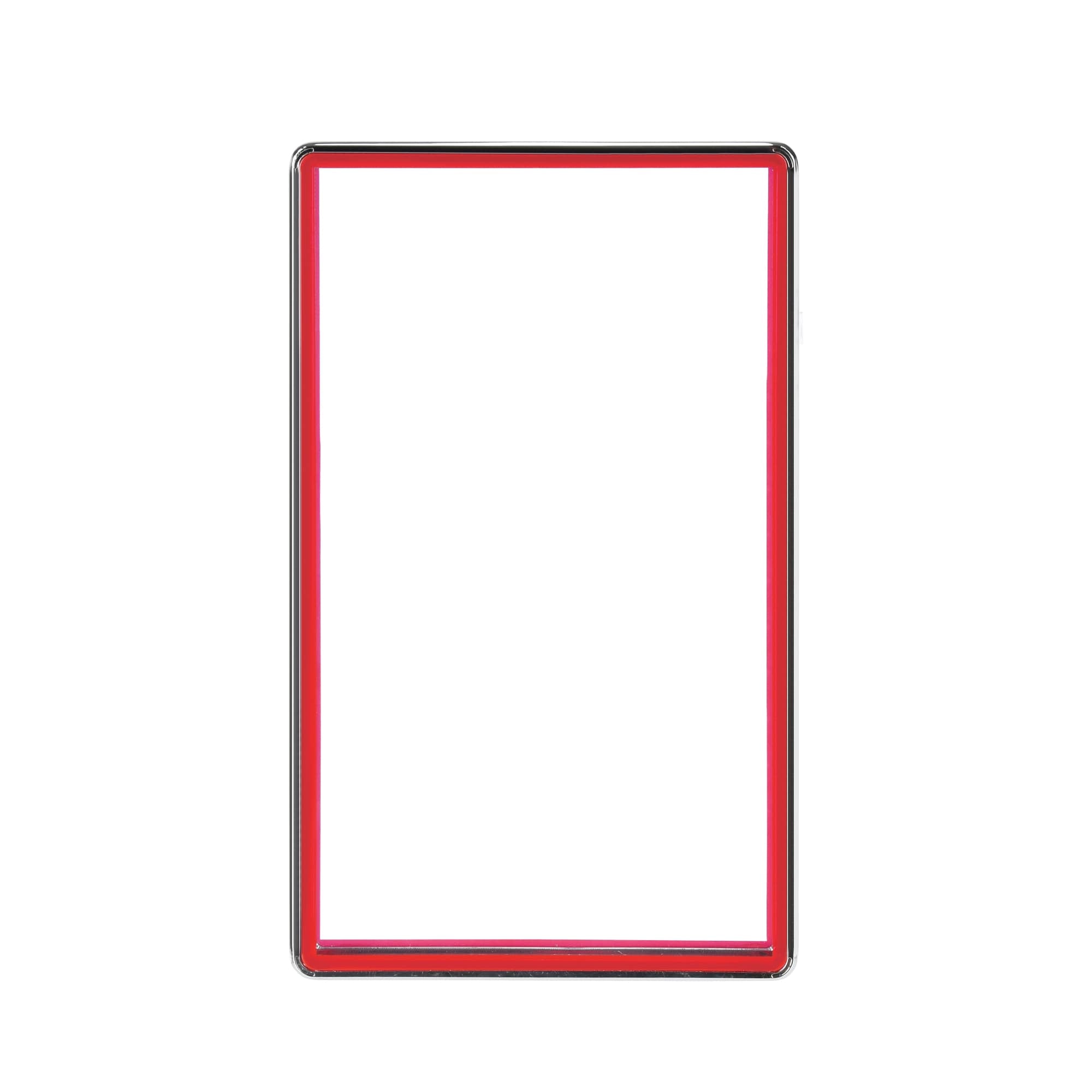 Color Glass Series Standard PSA Slabmags Case - Metallic Silver With Red Glass Border