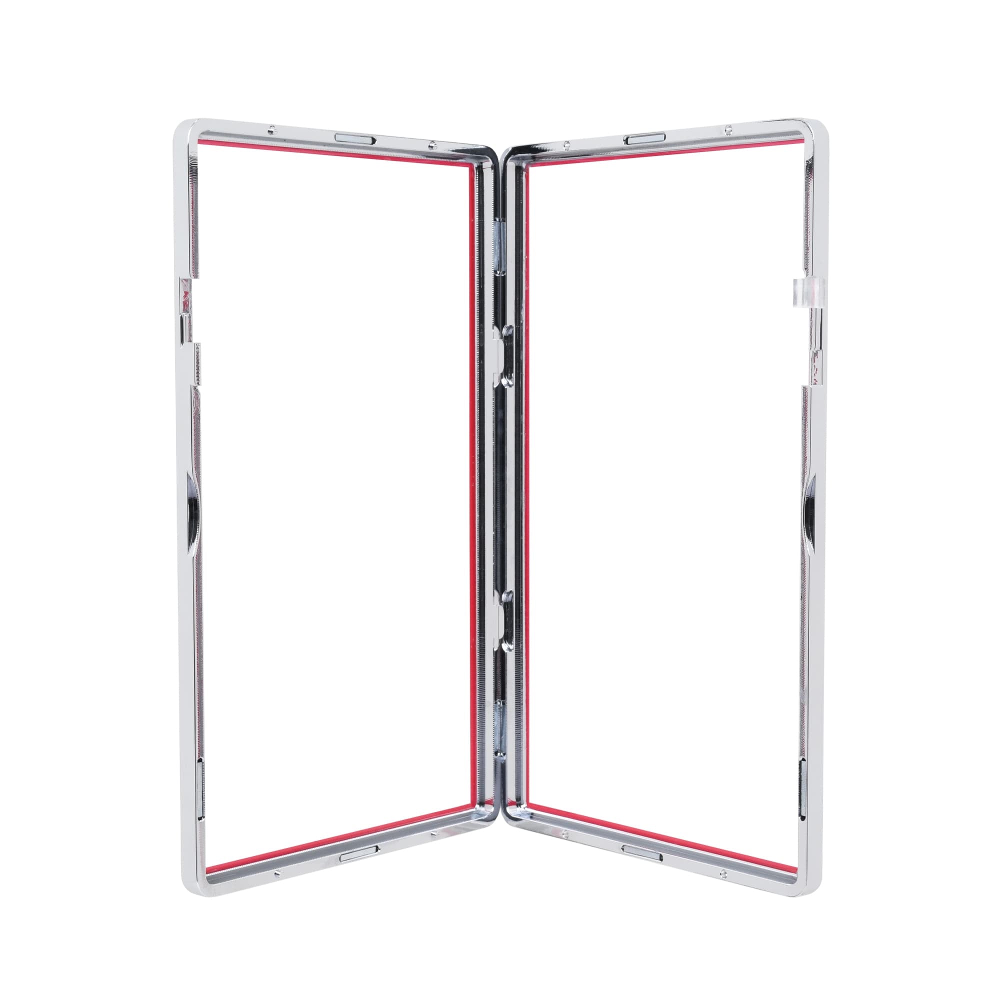 Color Glass Series Standard PSA Slabmags Case - Metallic Silver With Red Glass Border