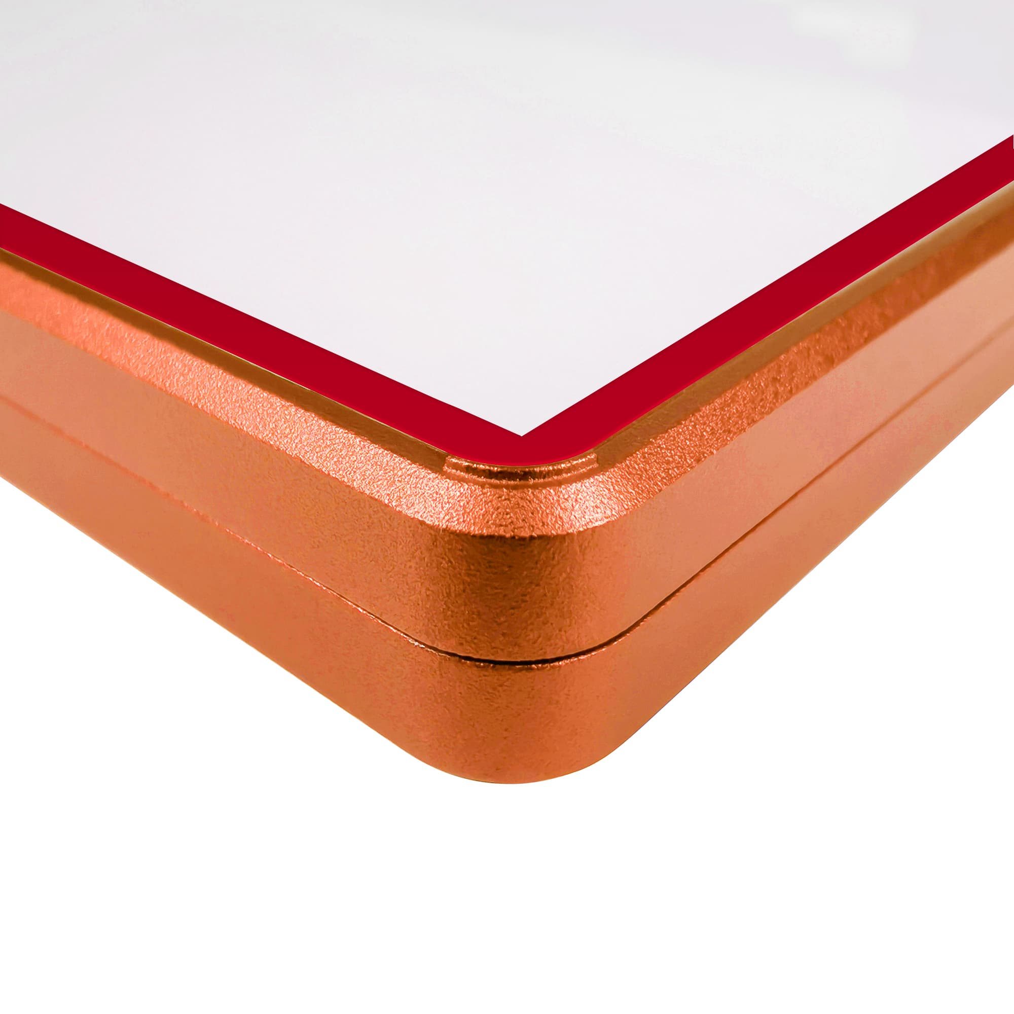Color Glass Series Standard PSA Slabmags - Matte Orange With Red Glass Border