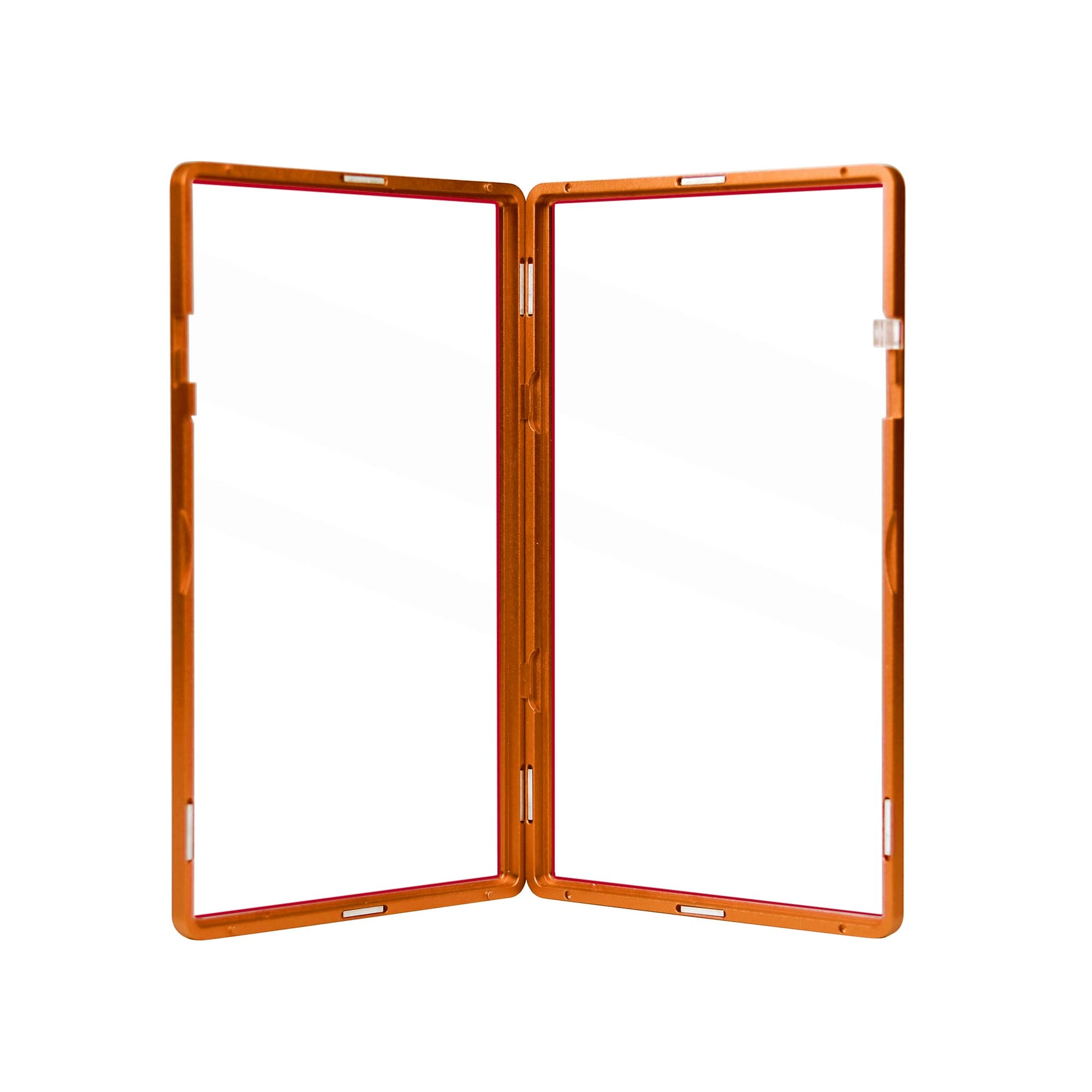 Color Glass Series Standard PSA Slabmags - Matte Orange With Red Glass Border