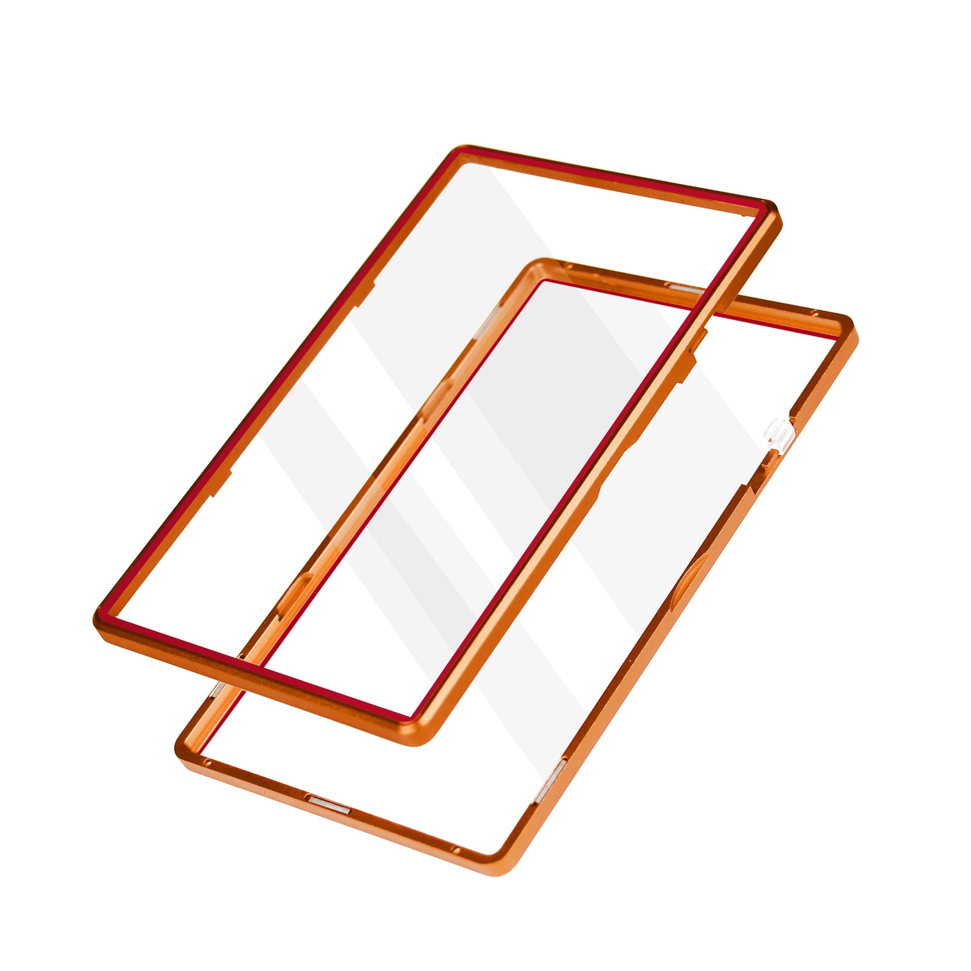 Color Glass Series Standard PSA Slabmags - Matte Orange With Red Glass Border