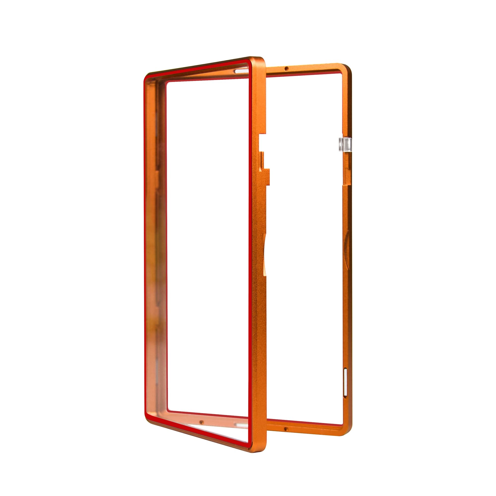 Color Glass Series Standard PSA Slabmags - Matte Orange With Red Glass Border