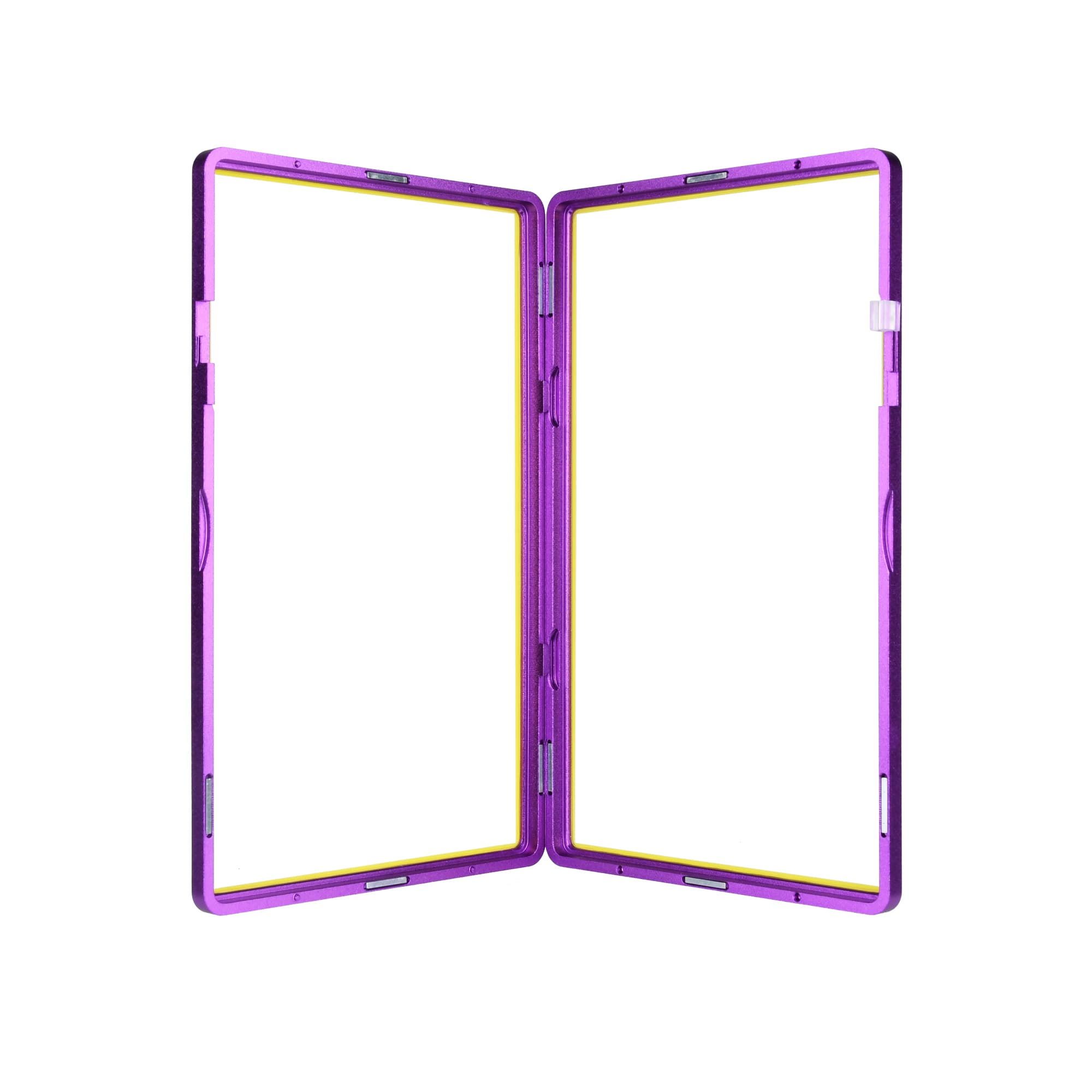 Color Glass Series Standard PSA Slabmags Case - Matte Purple With Yellow Glass Border