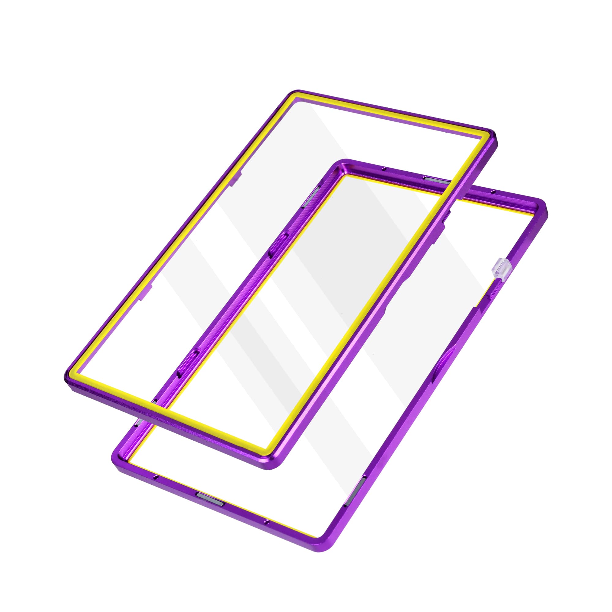 Color Glass Series Standard PSA Slabmags Case - Matte Purple With Yellow Glass Border
