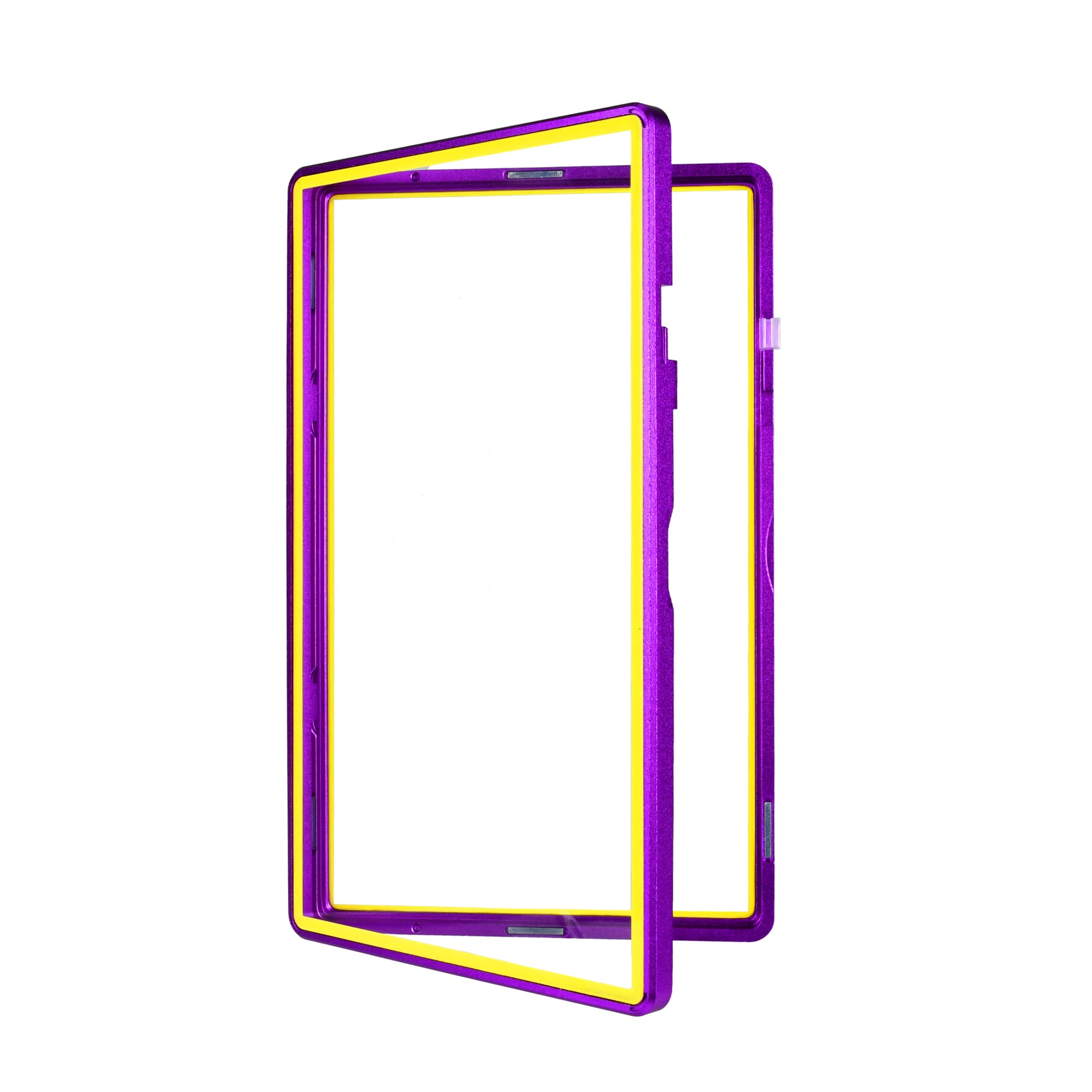 Color Glass Series Standard PSA Slabmags Case - Matte Purple With Yellow Glass Border