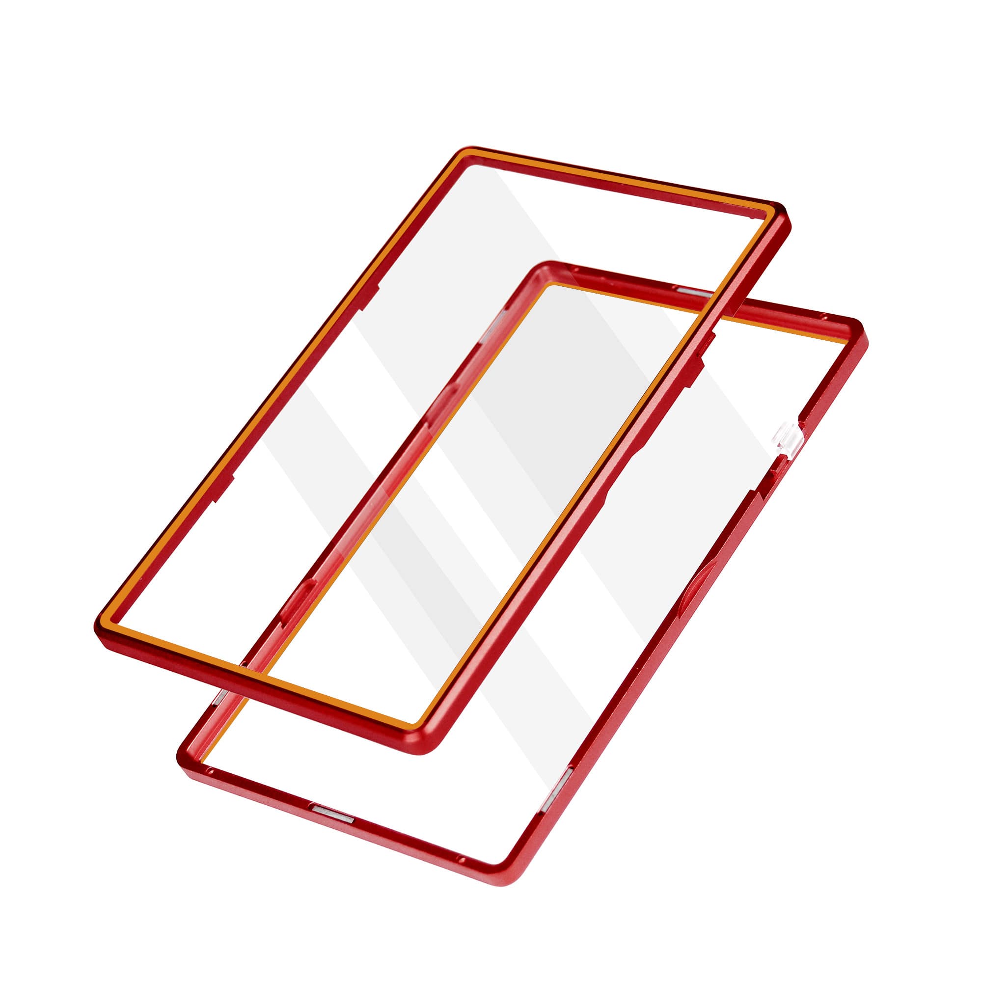 Color Glass Series Standard PSA Slabmags Case - Matte Red With Orange Glass Border