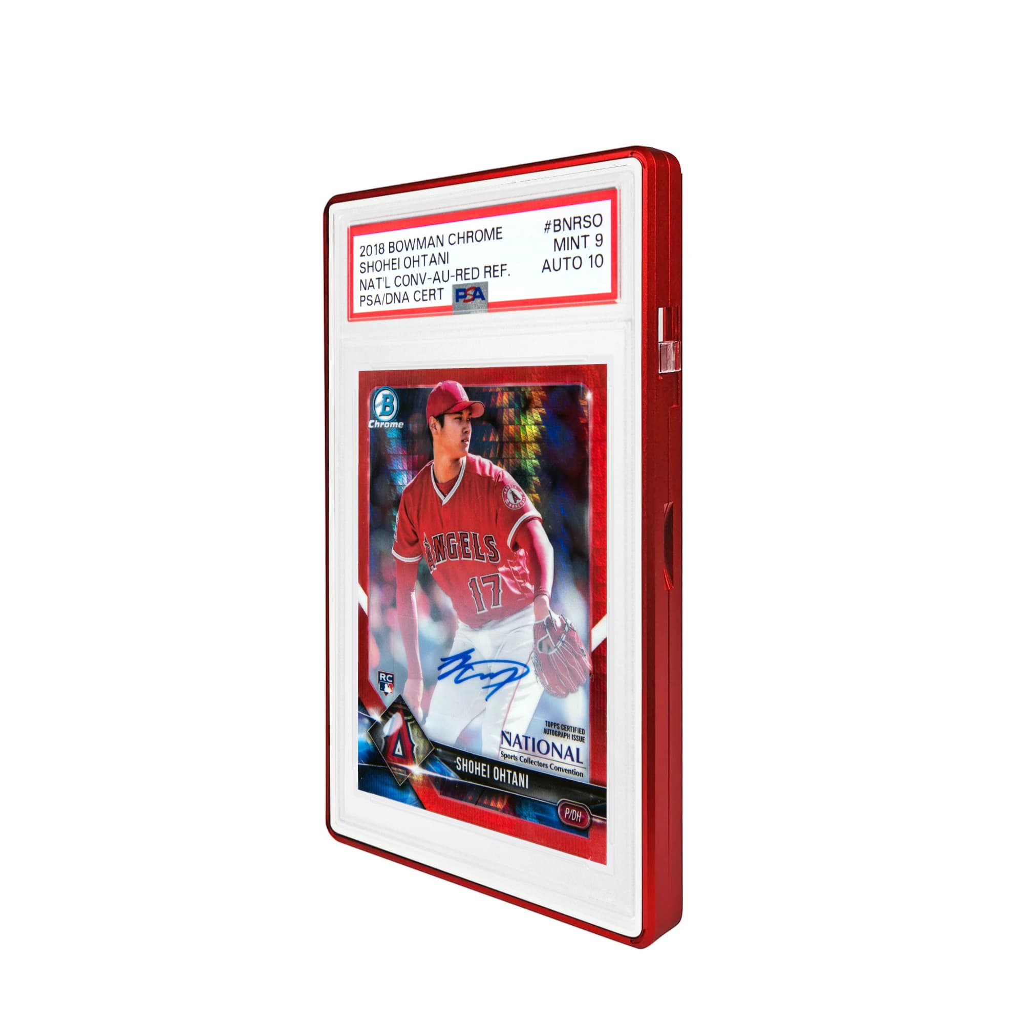 Color Glass Series Standard PSA Slabmags Case - Matte Red With White Glass Border