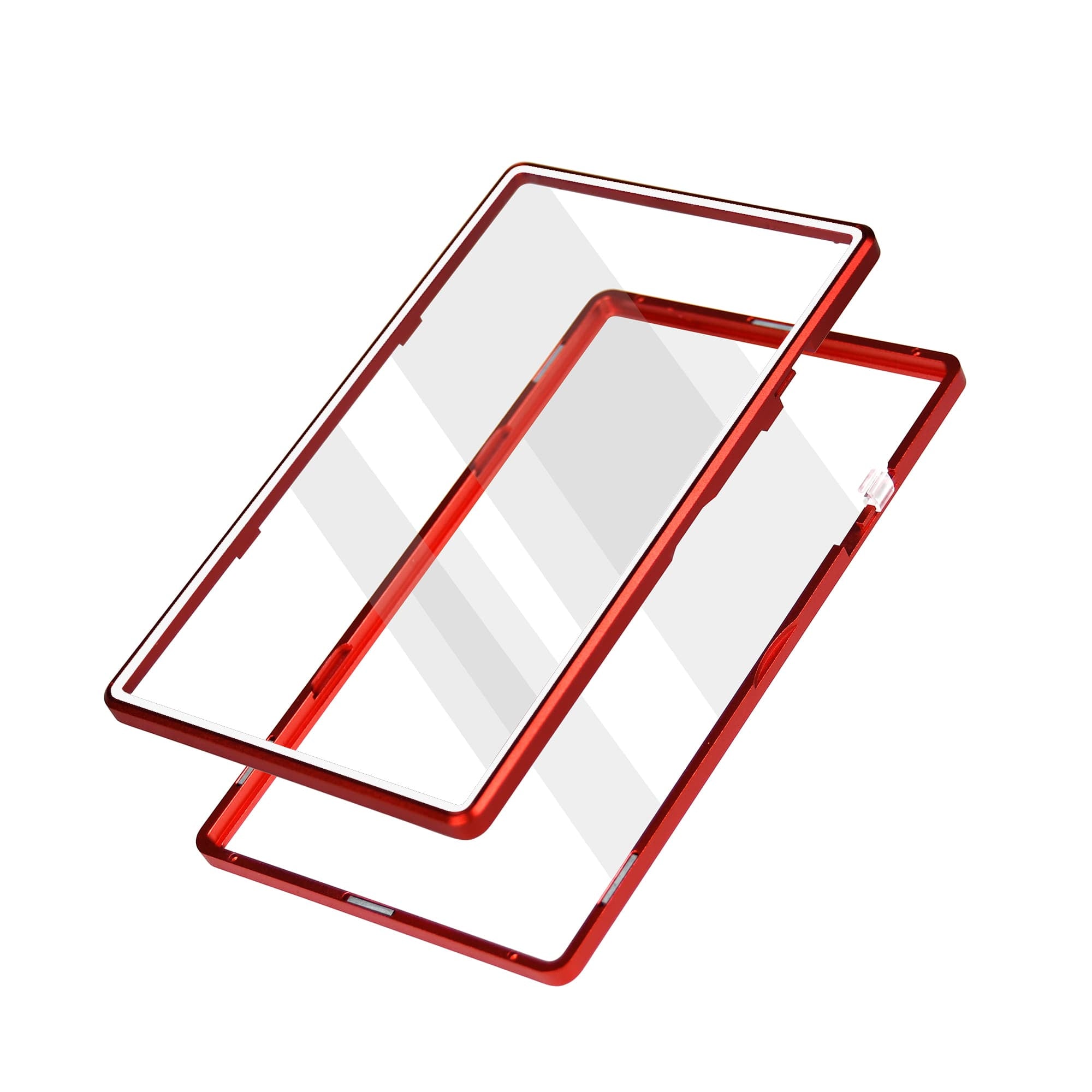 Color Glass Series Standard PSA Slabmags Case - Matte Red With White Glass Border