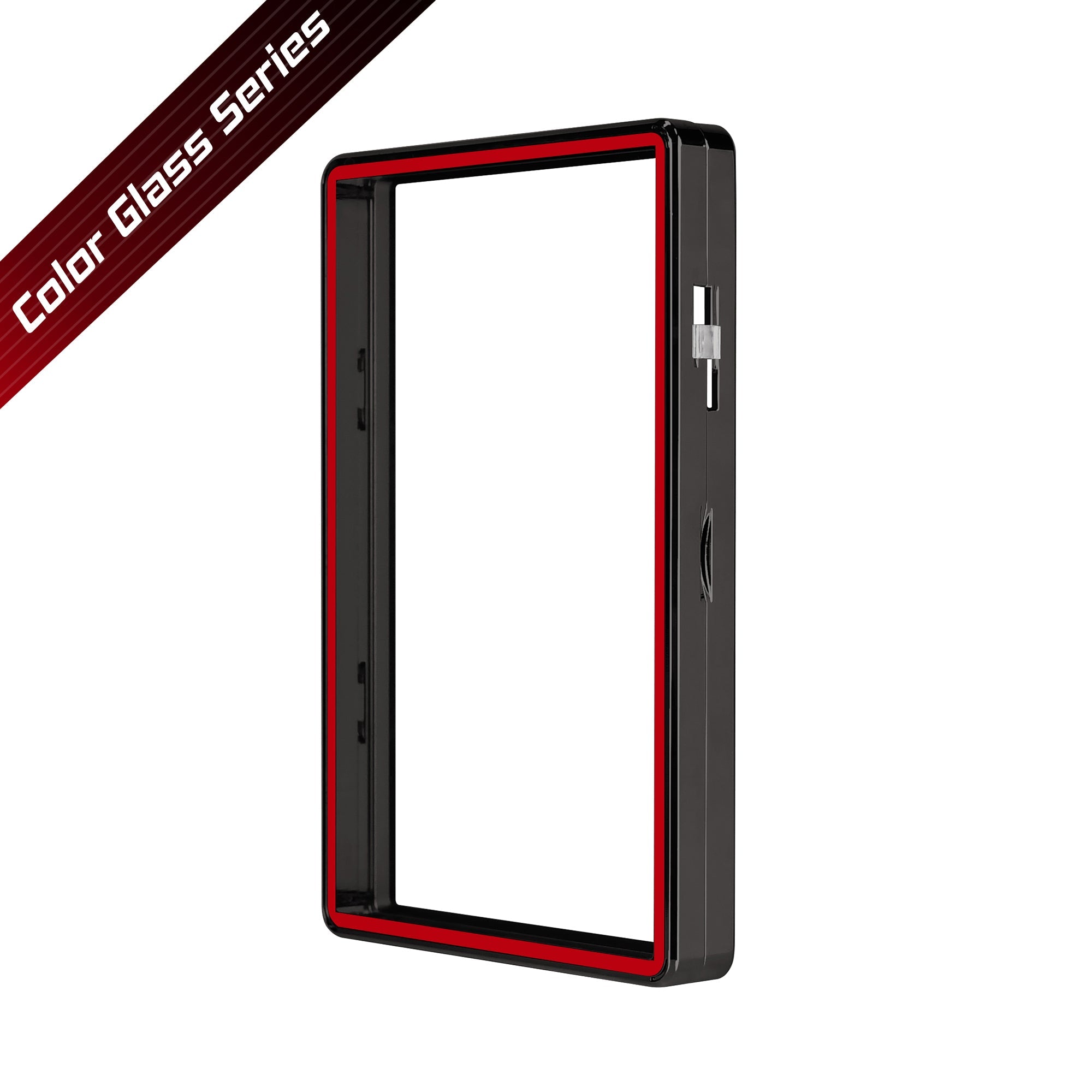Thick PSA Slabmags Case - Metallic Black With Red Glass Border