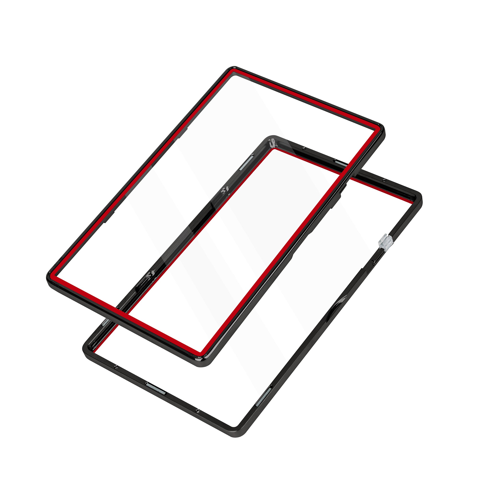 Thick PSA Slabmags Case - Metallic Black With Red Glass Border