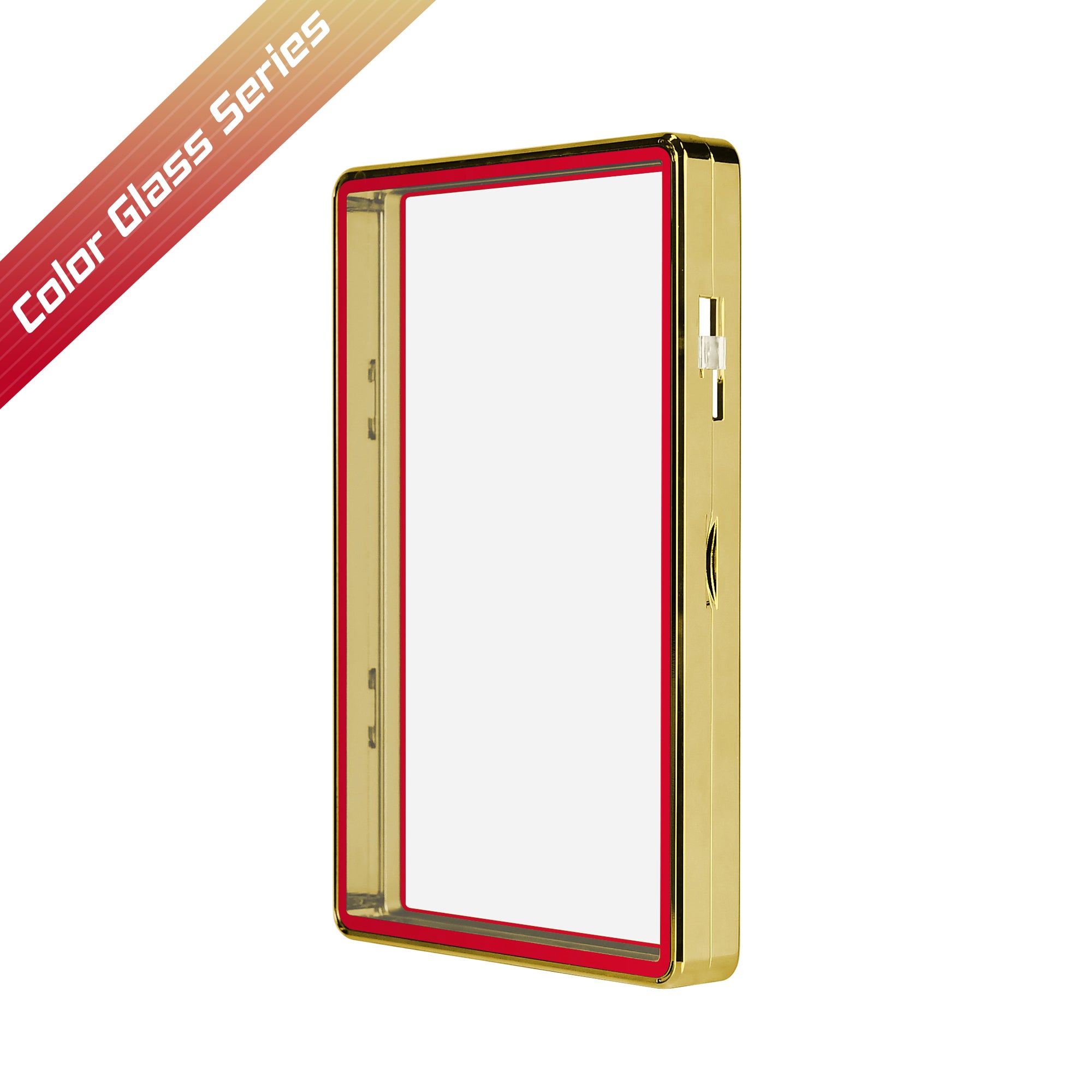 Thick PSA Slabmags Case - Metallic Gold With Red Glass Border