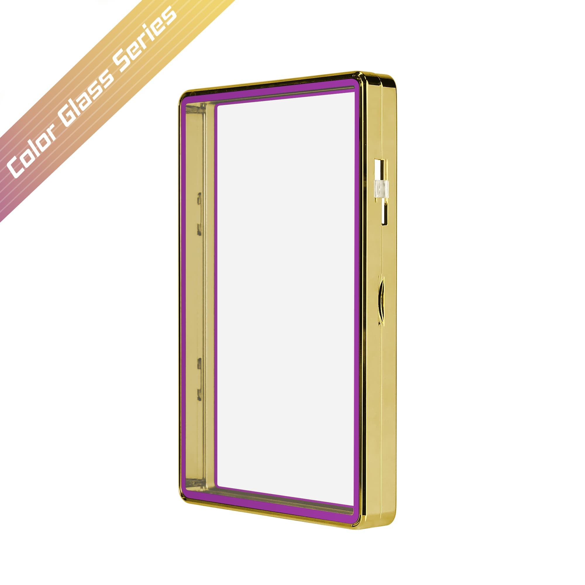 Thick PSA Slabmags Case - Metallic Gold With Purple Glass Border