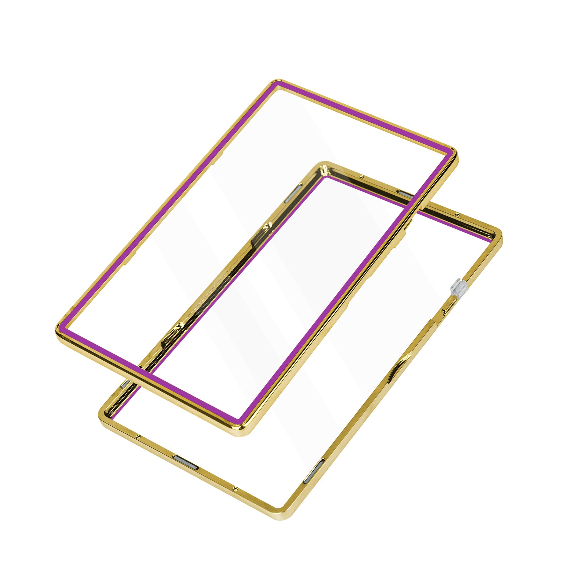 Thick PSA Slabmags Case - Metallic Gold With Purple Glass Border