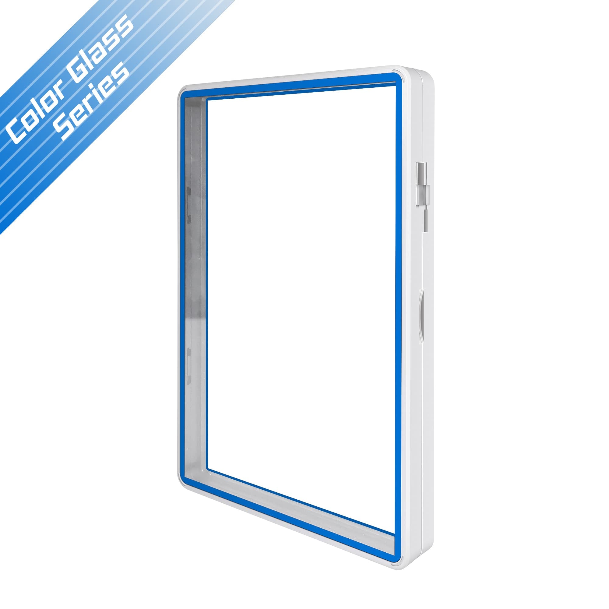 Thick PSA Slabmags Case - Matte White With Blue Glass Border