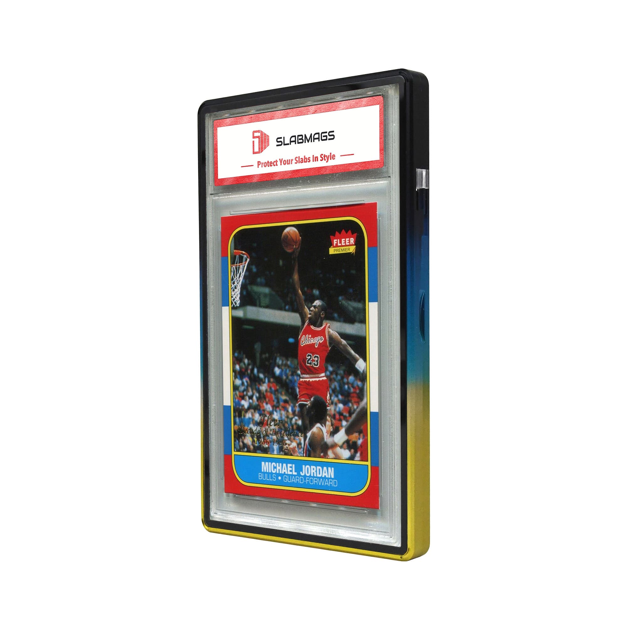 Gradient Series Standard PSA Slabmags Case - Top Black, Middle Aqua Blue,Bottom Yellow