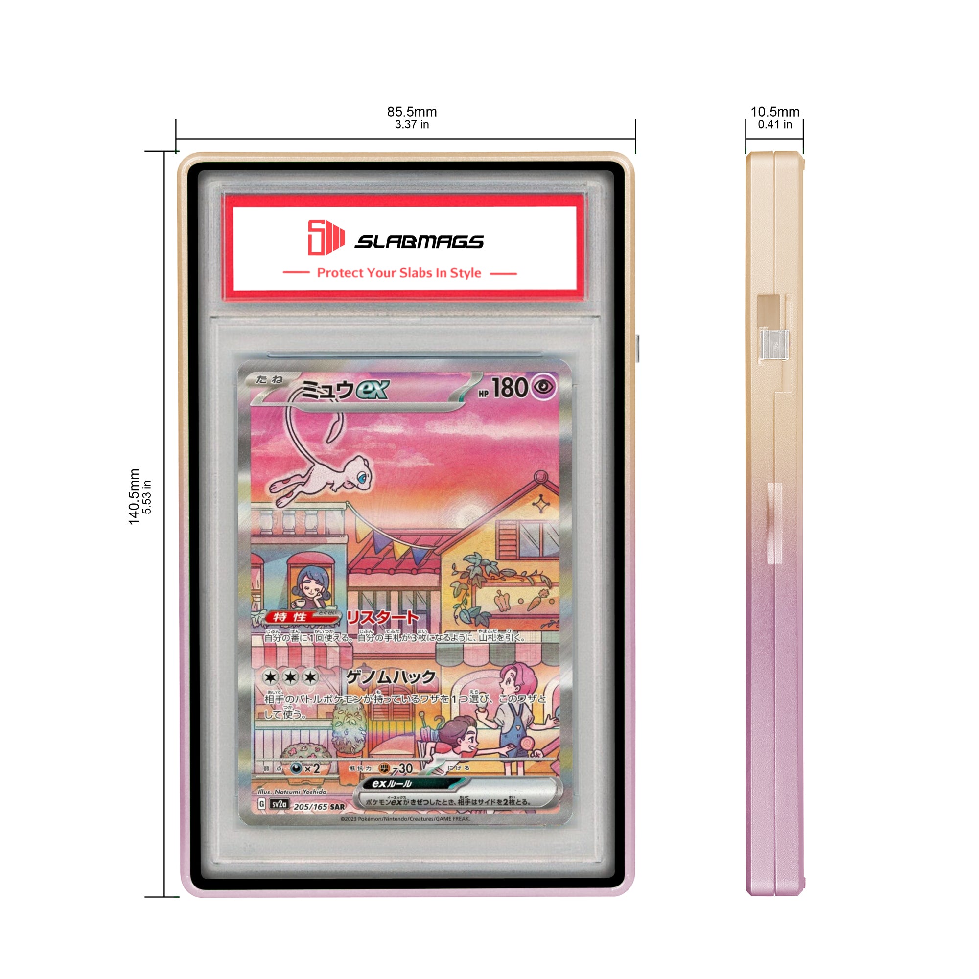Gradient Series Standard PSA Slabmags Case - Top Gold Bottom Pink