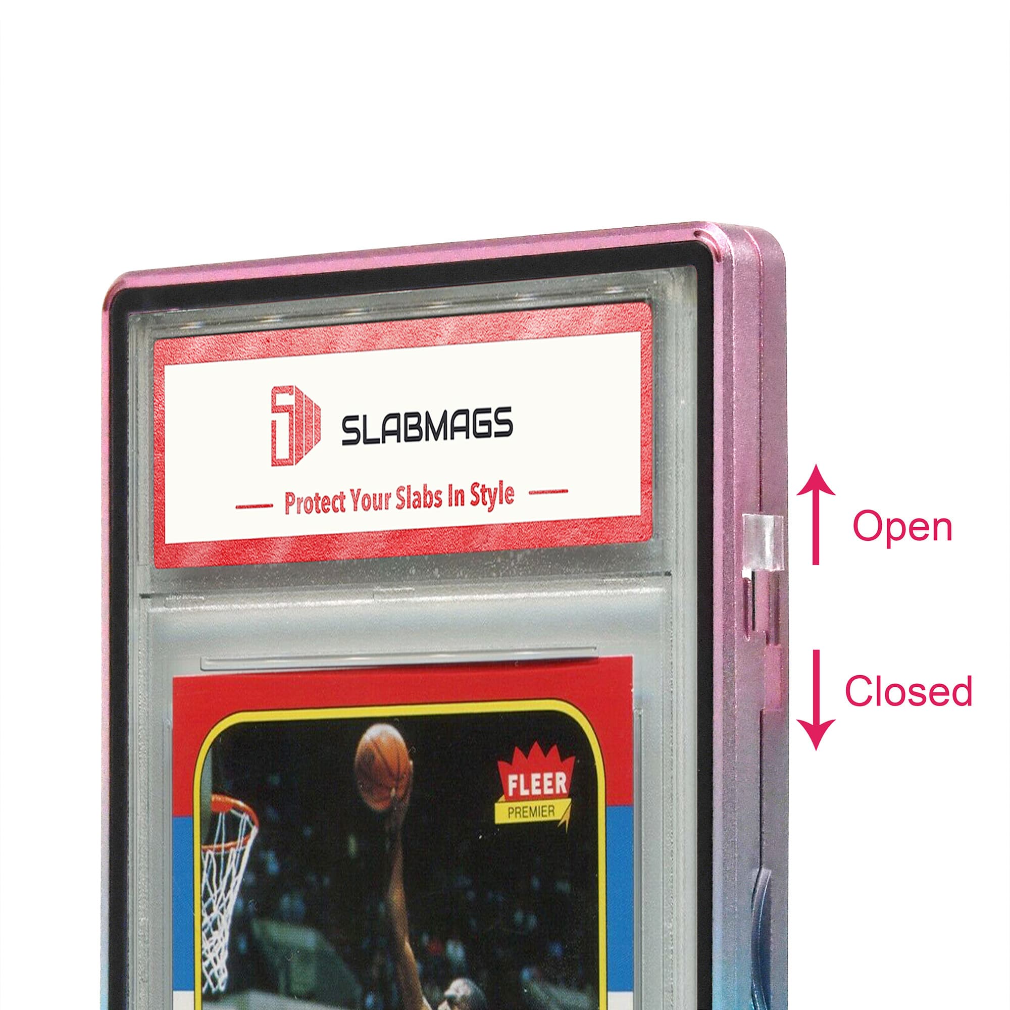 Gradient Series Standard PSA Slabmags Case - Top Pink, Bottom Aqua Blue