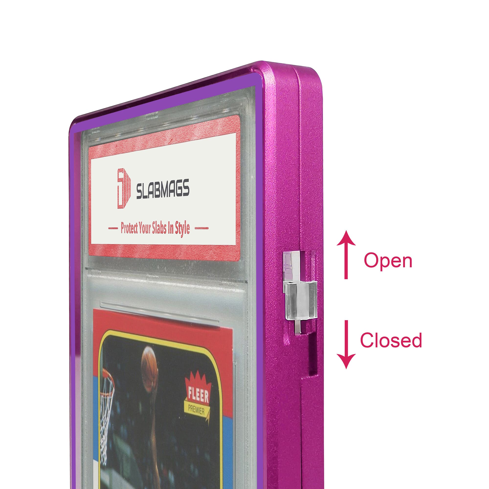 Color Glass Series Standard PSA Slabmags Case - Matte Violet With Purple Glass Border
