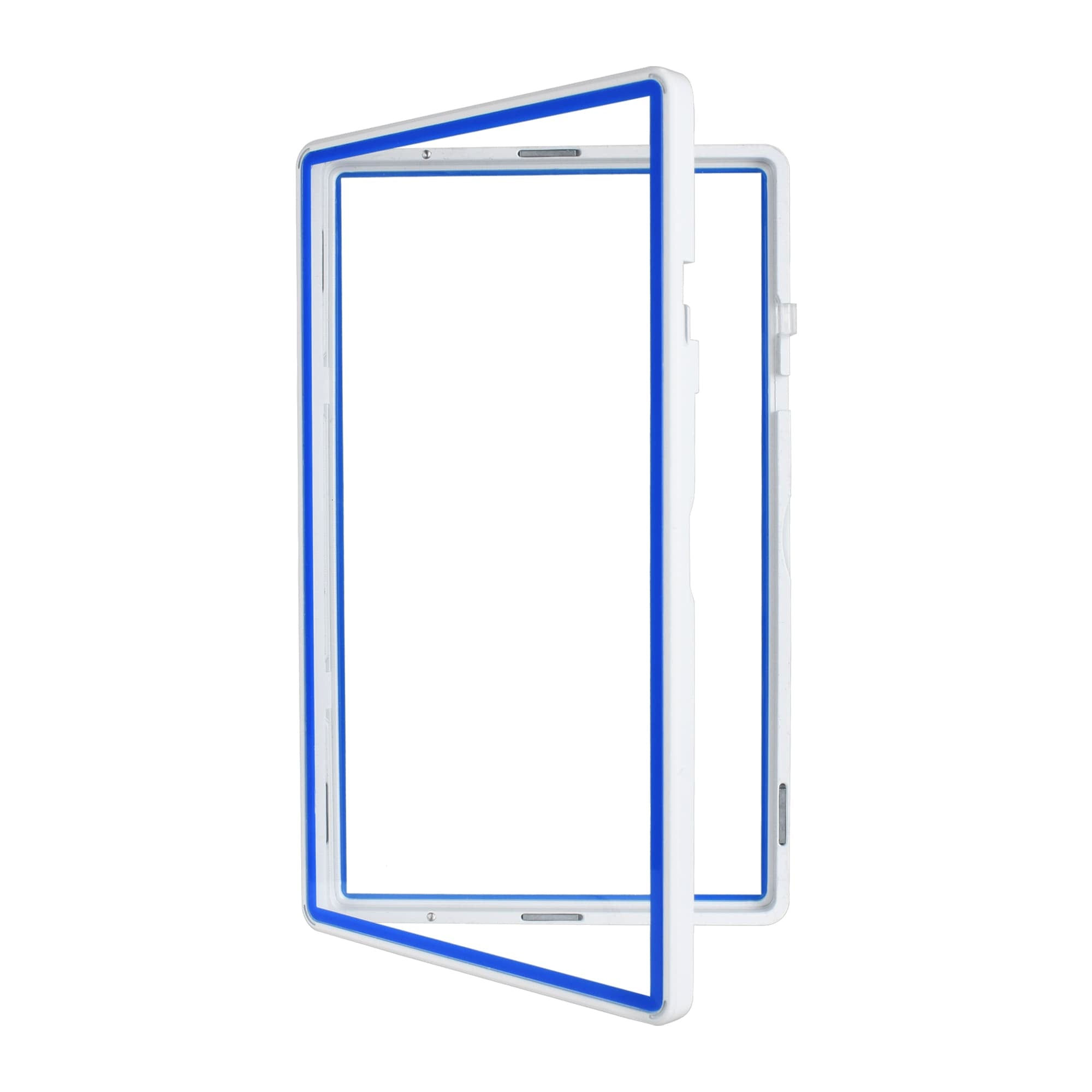 Color Glass Series Standard PSA Slabmags Case - Matte White With Blue Glass Border