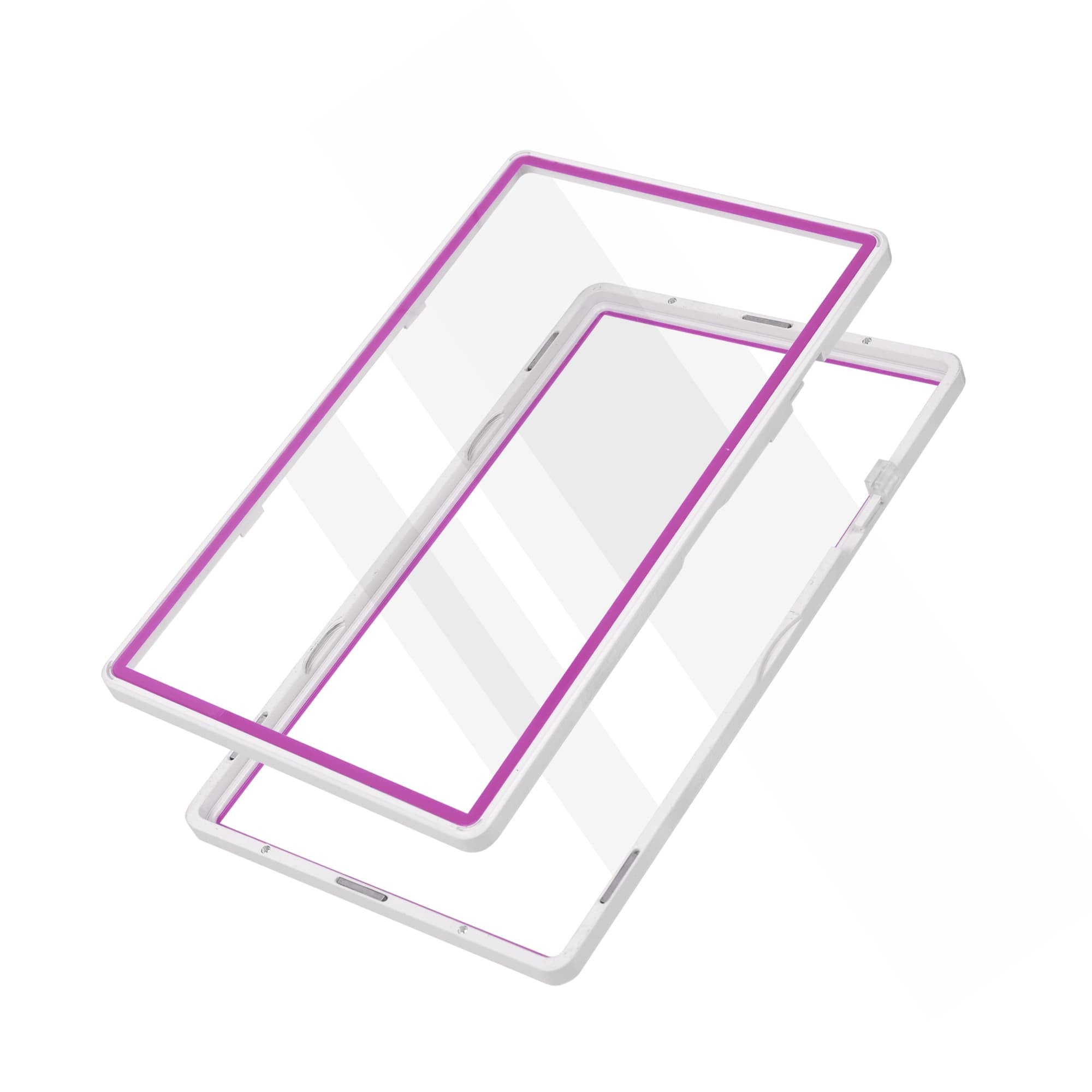 Color Glass Series Standard PSA Slabmags Case - Matte White With Pink Glass Border