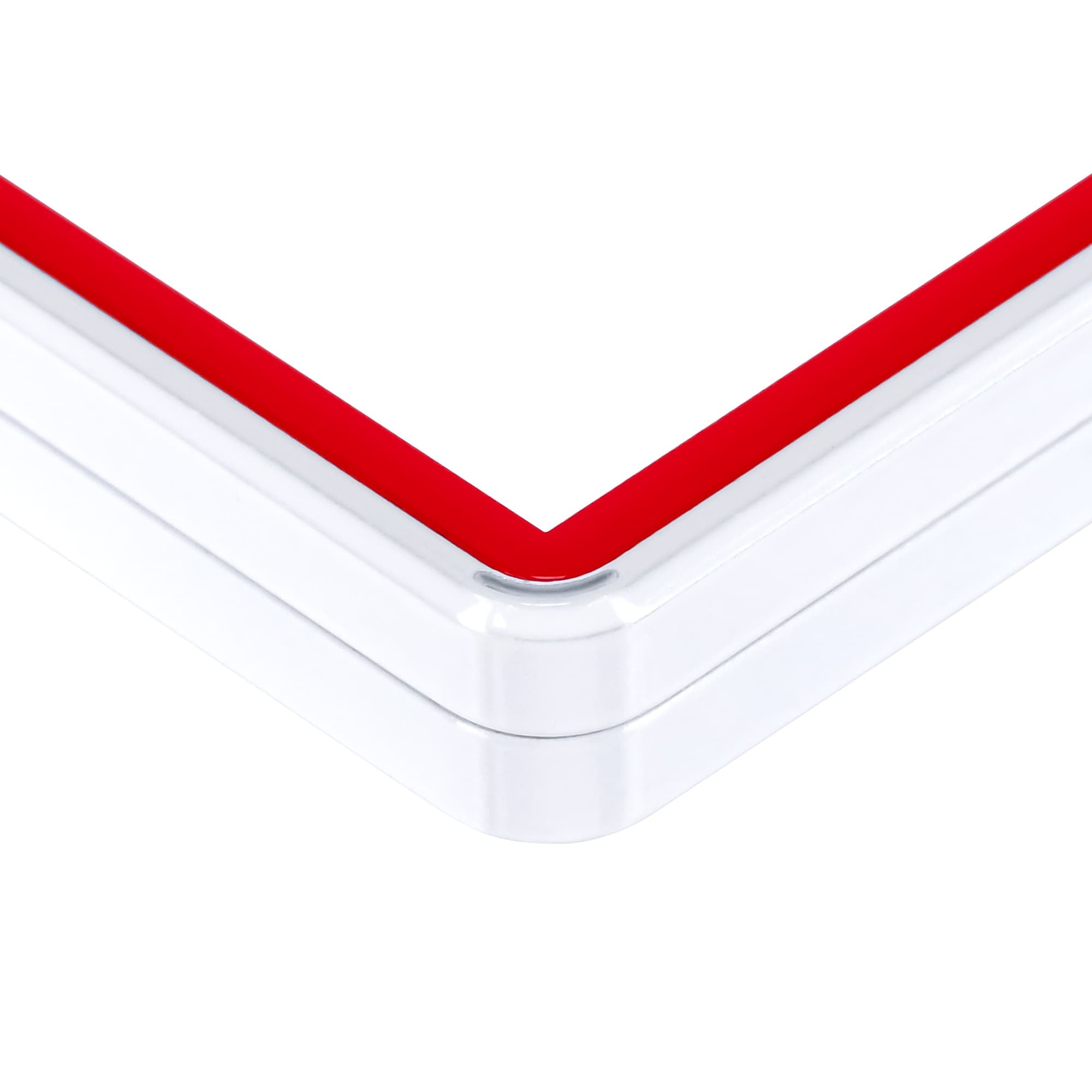Color Glass Series Standard PSA Slabmags Case - Matte White With Red Glass Border