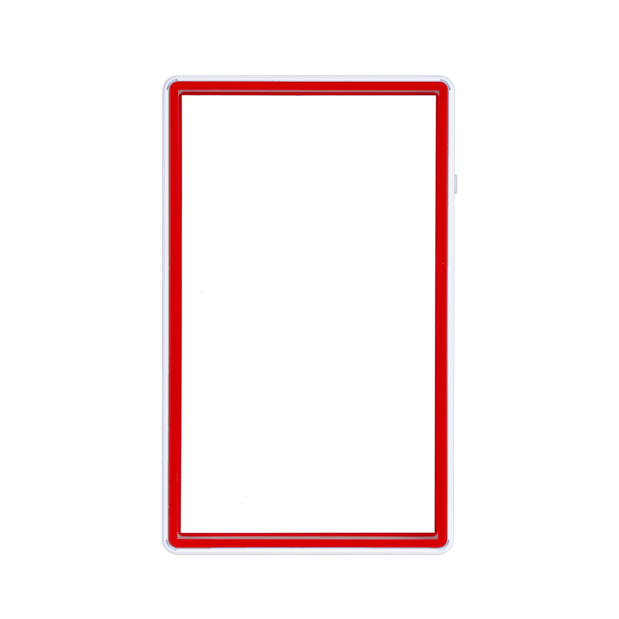 Color Glass Series Standard PSA Slabmags Case - Matte White With Red Glass Border
