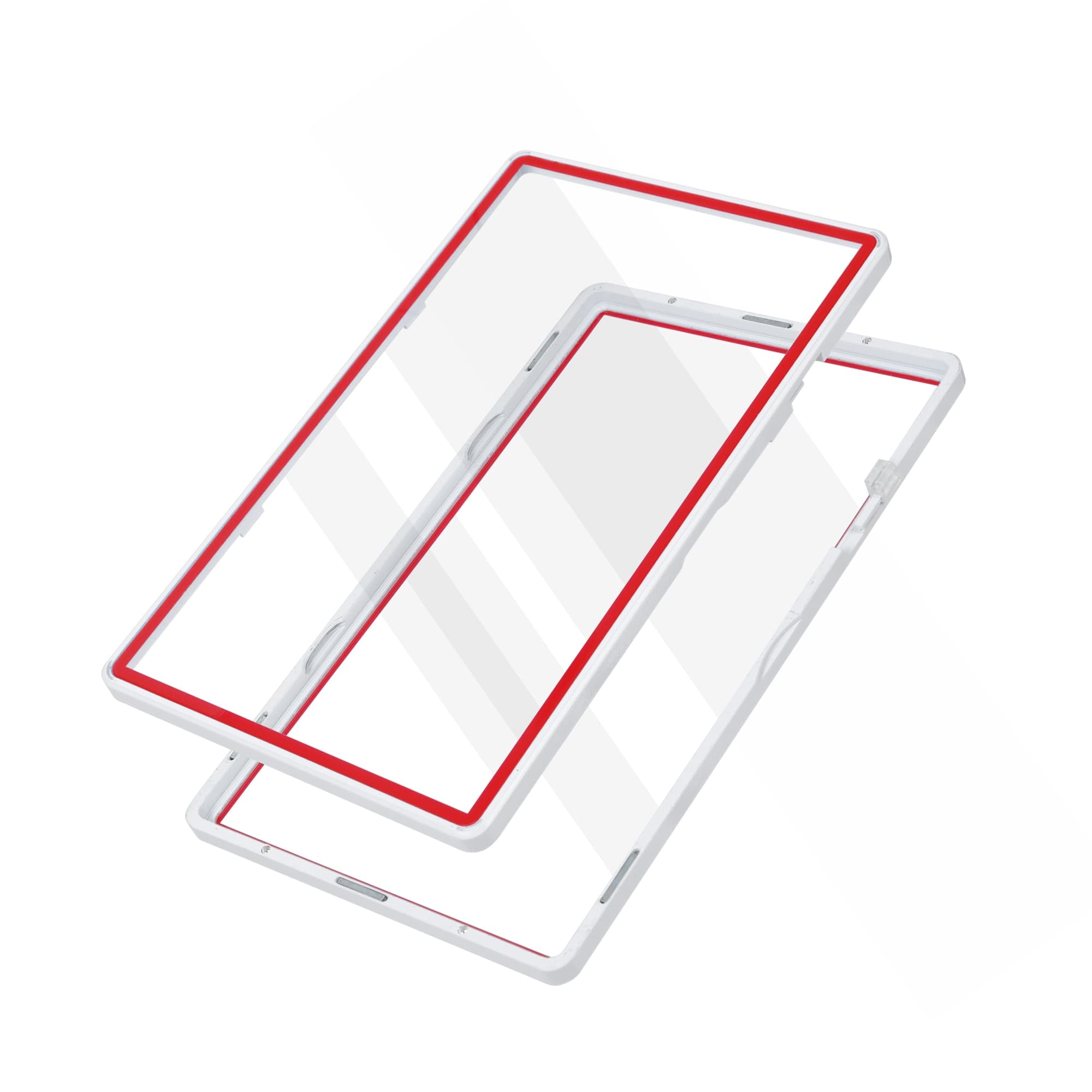 Color Glass Series Standard PSA Slabmags Case - Matte White With Red Glass Border