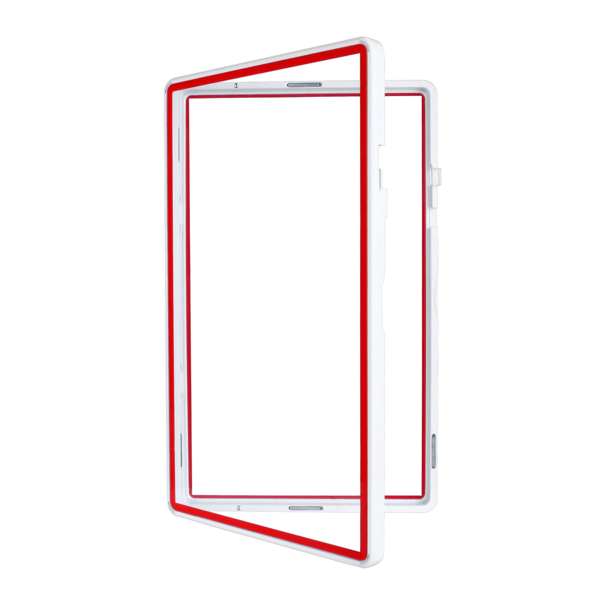 Color Glass Series Standard PSA Slabmags Case - Matte White With Red Glass Border
