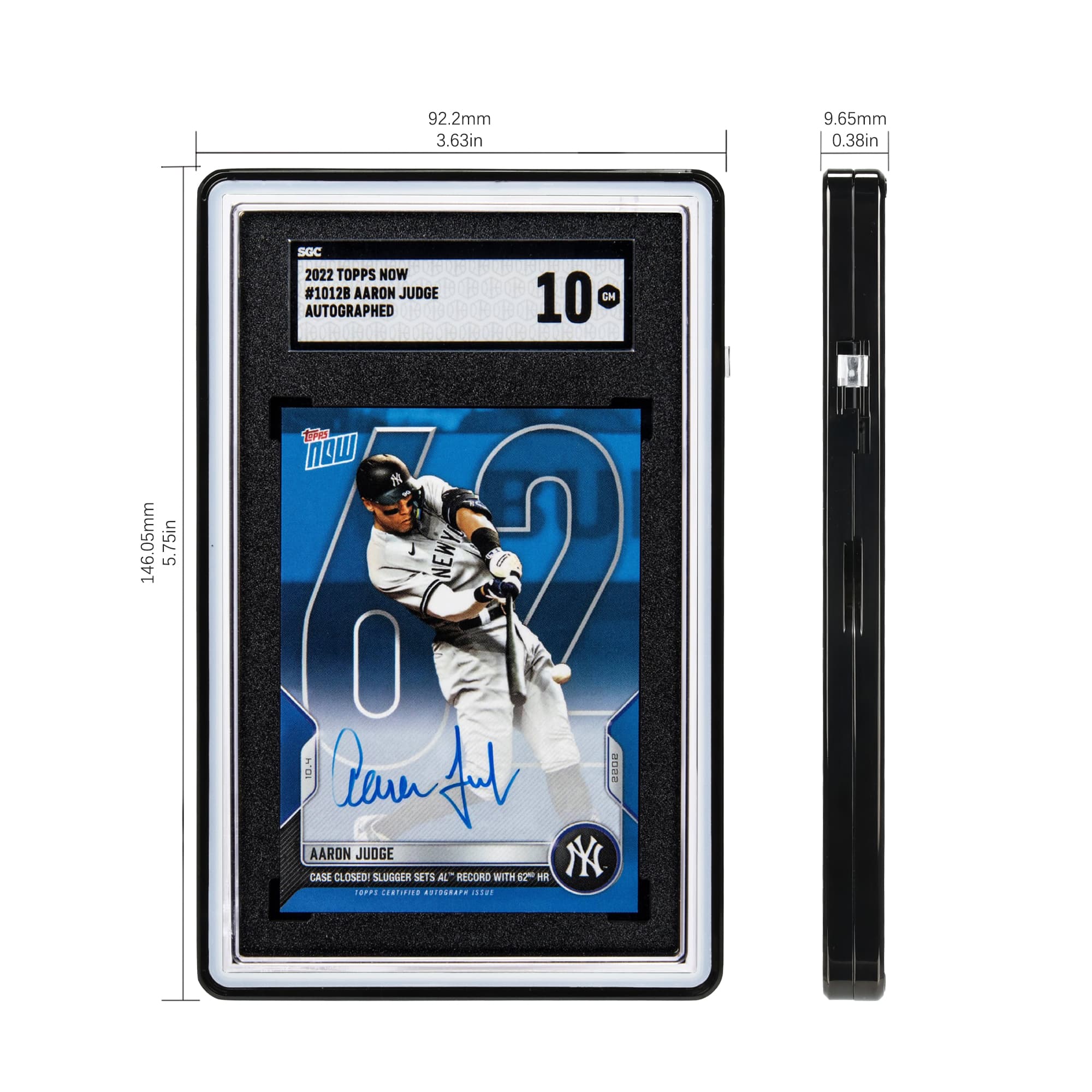 Standard SGC Slabmags Case - Metallic Black With White Glass Border