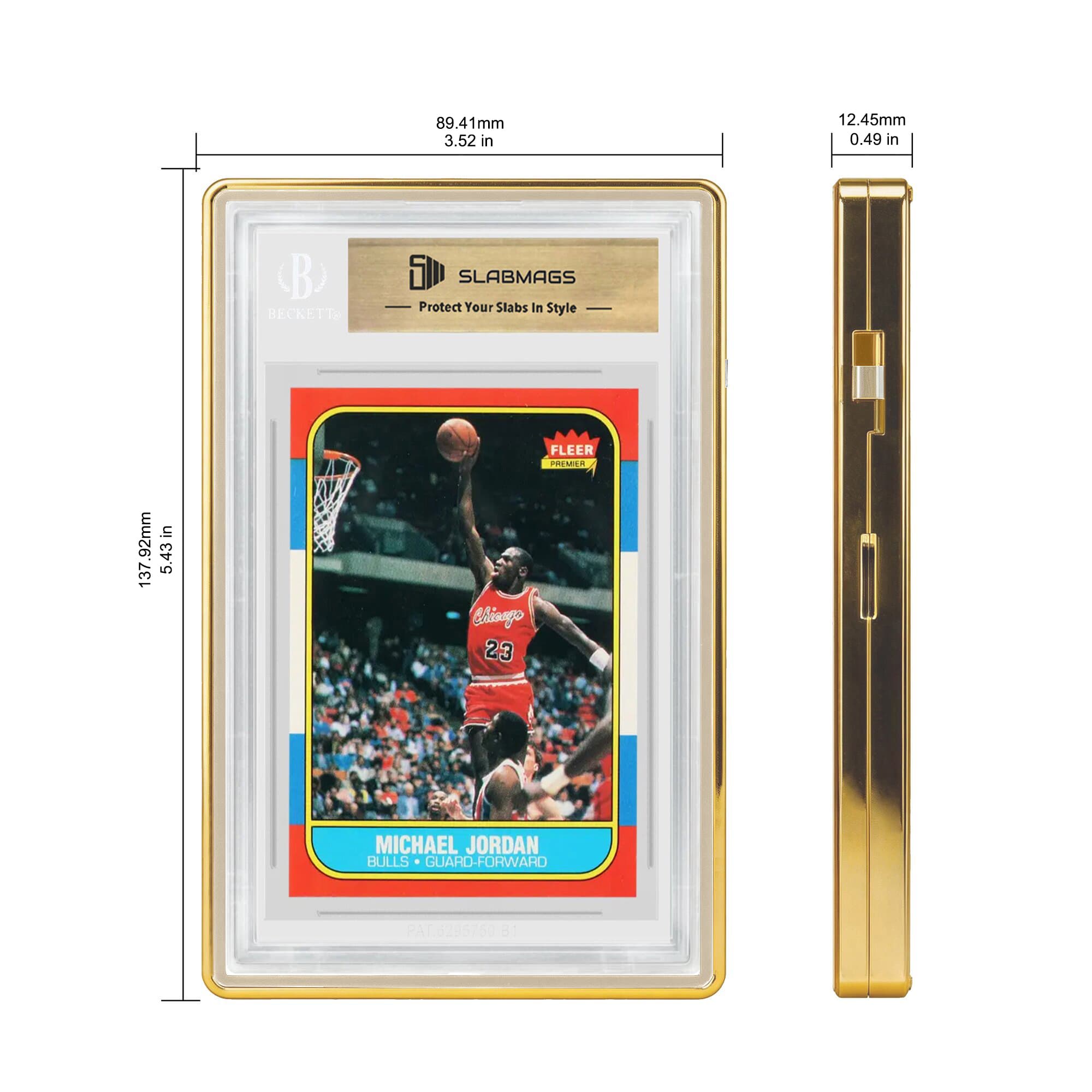 Standard BGS Slabmags Case - Metallic Gold With Gold Glass Border